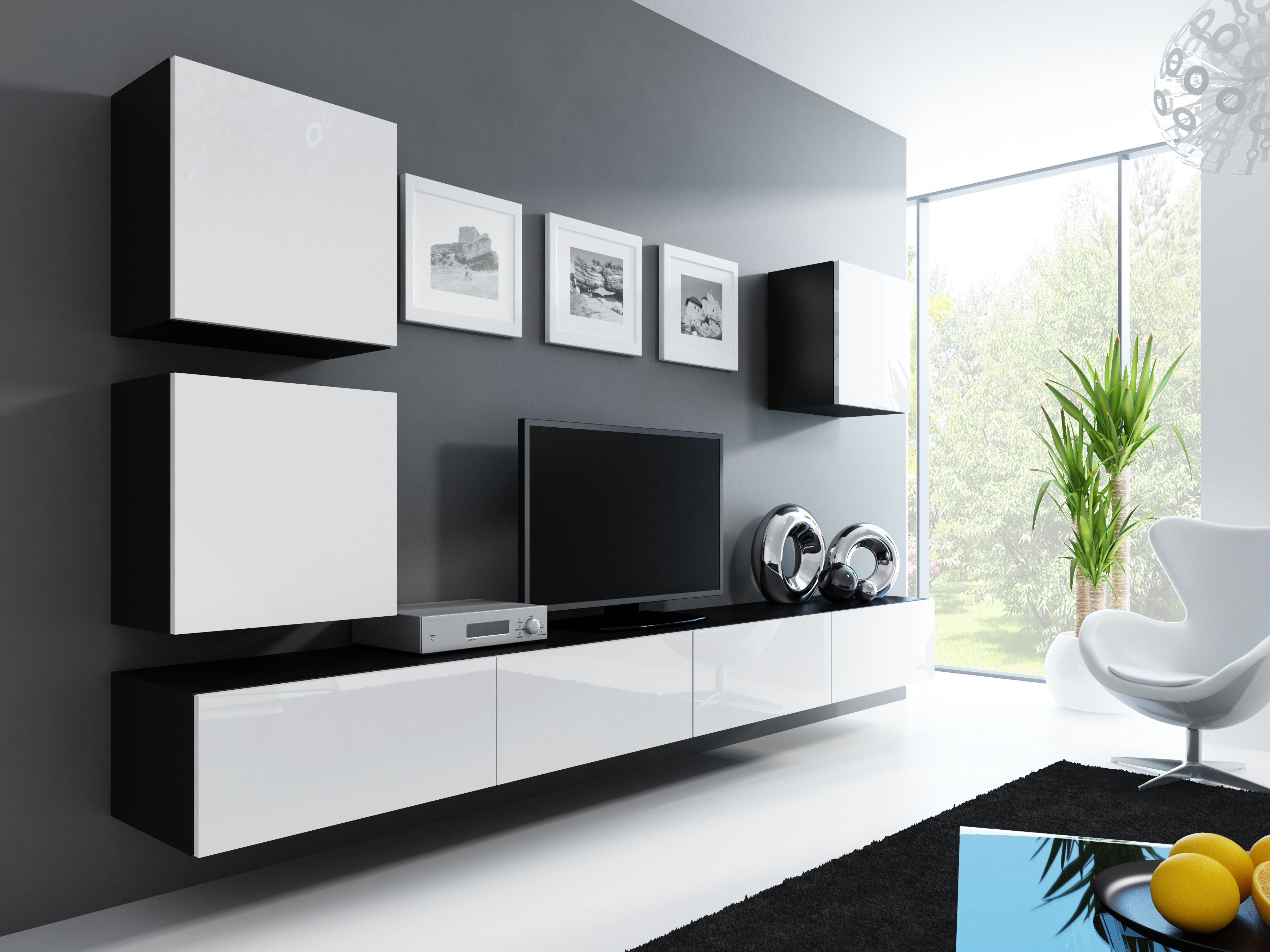 Cama Square cabinet VIGO 50/50/30 black/white gloss_3
