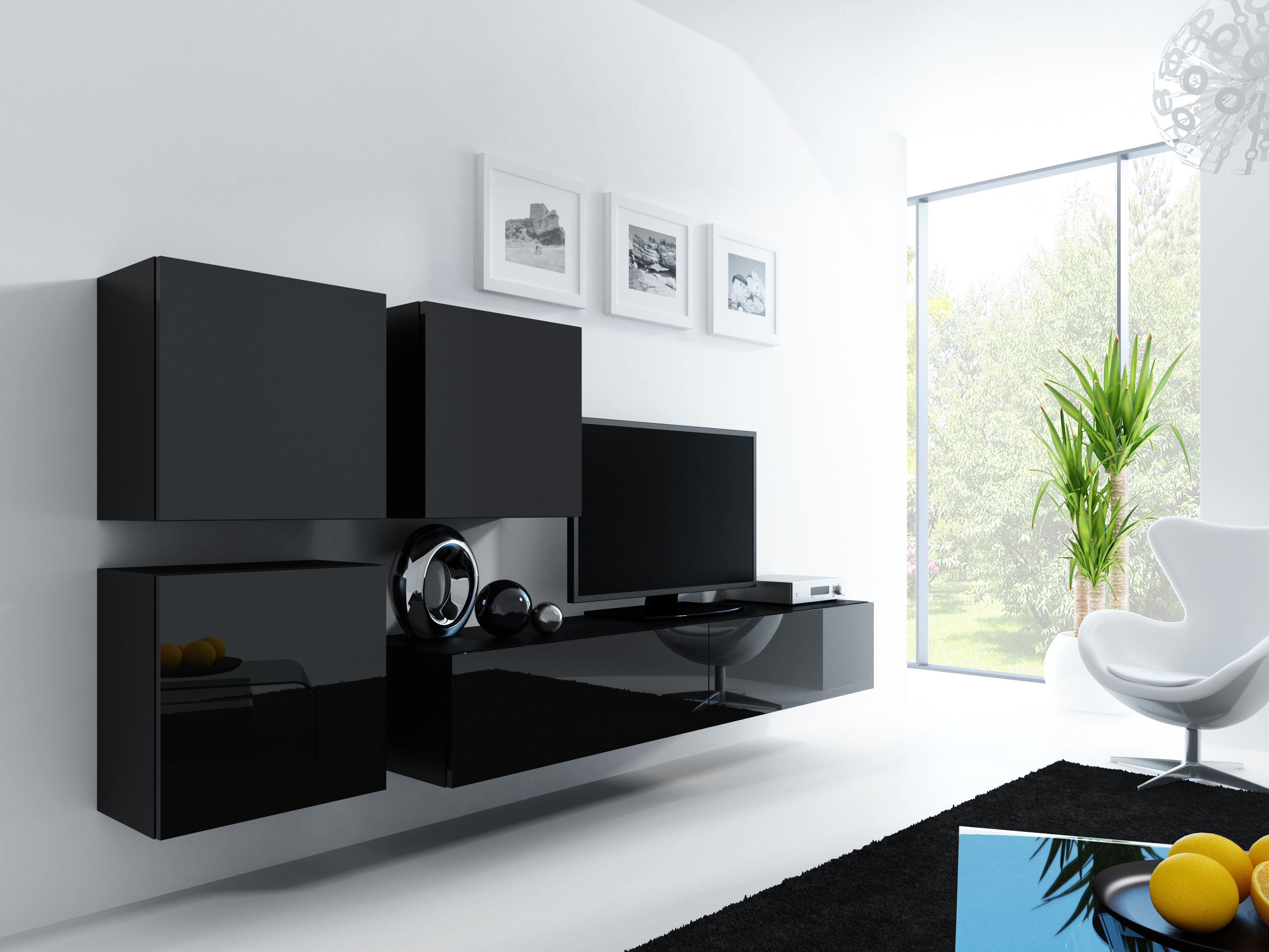 Cama Square cabinet VIGO 50/50/30 black/black gloss_2