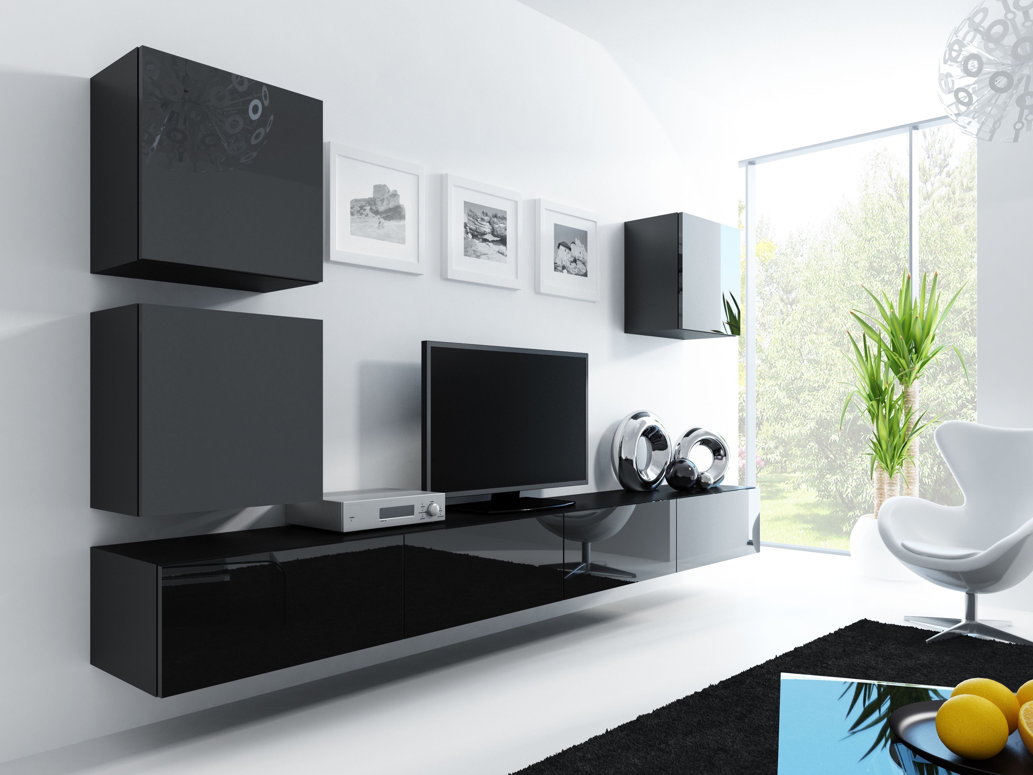 Cama Square cabinet VIGO 50/50/30 black/black gloss_3