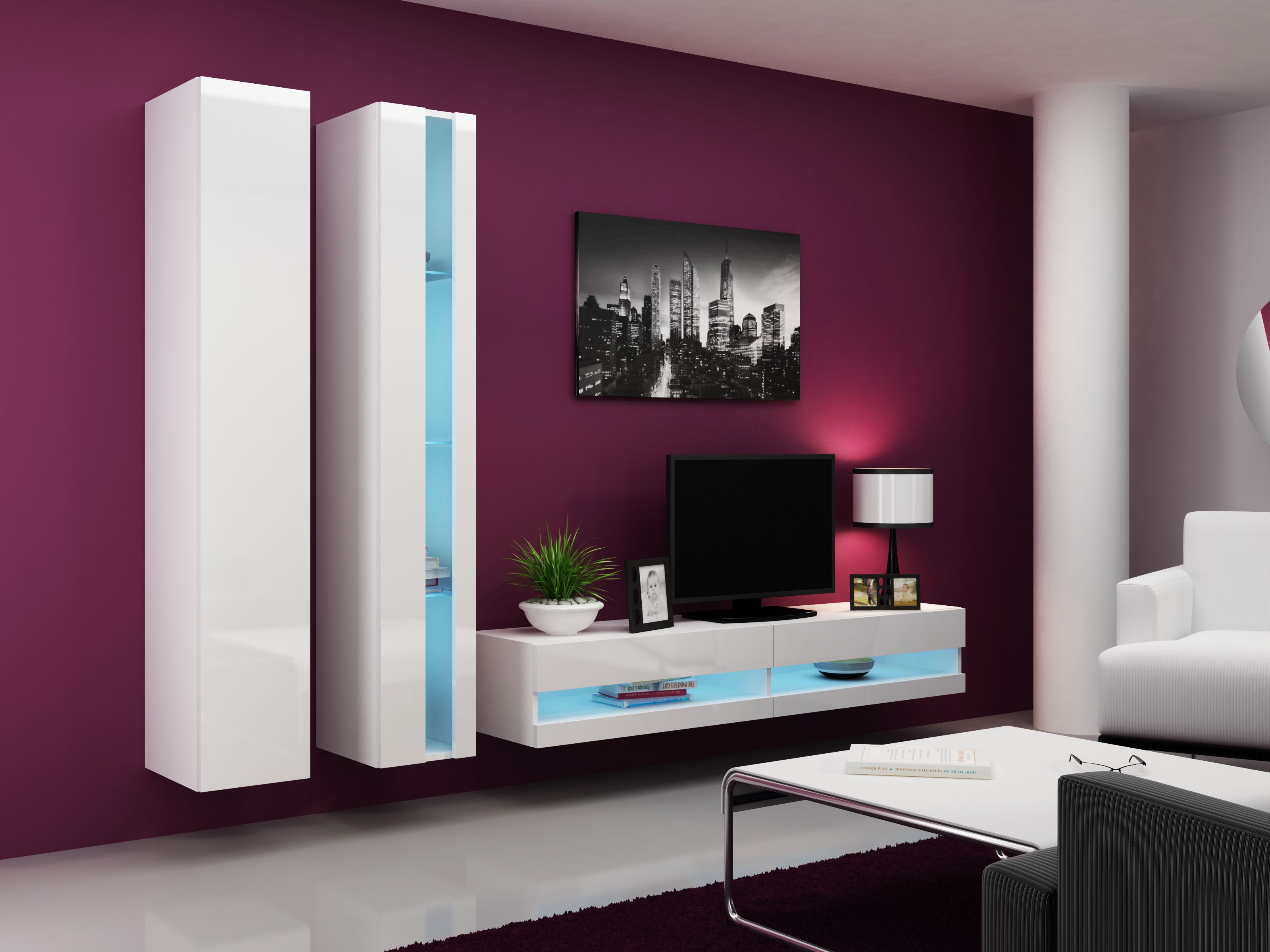Cama Shelf unit VIGO NEW 180/40/30 white/white gloss_7