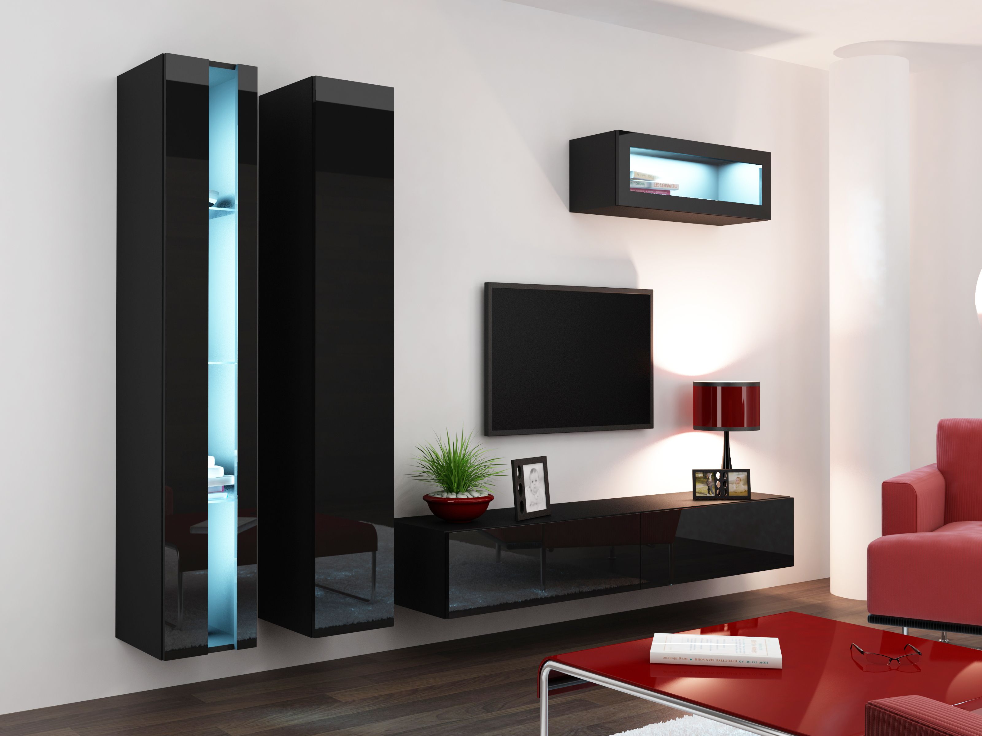 Cama Shelf unit VIGO NEW 180/40/30 black/black gloss_5