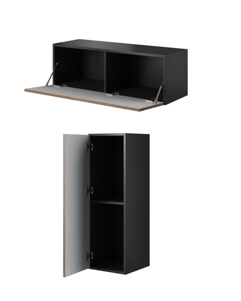 Cama full storage cabinet ROCO RO1 112/37/39 black/black/white_3