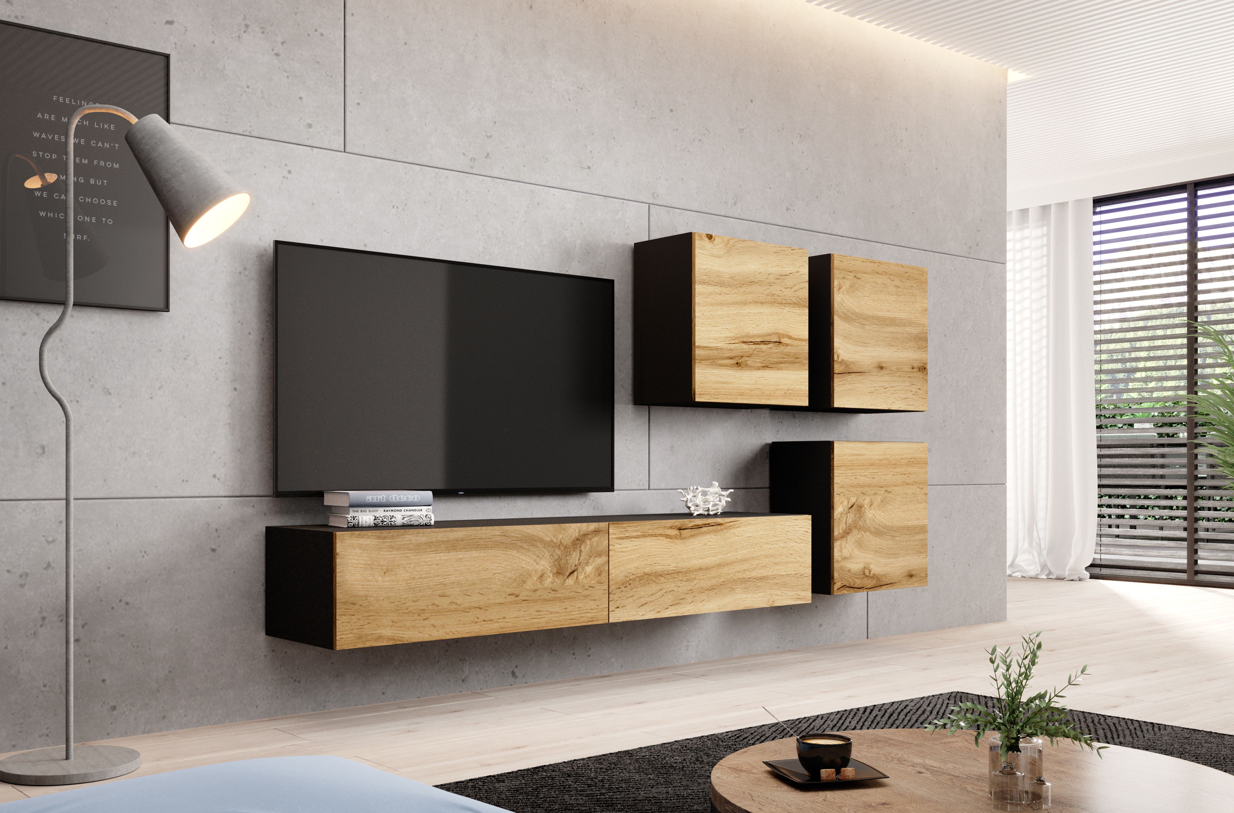 Cama square cabinet VIGO 50/50/30 black/wotan oak_4