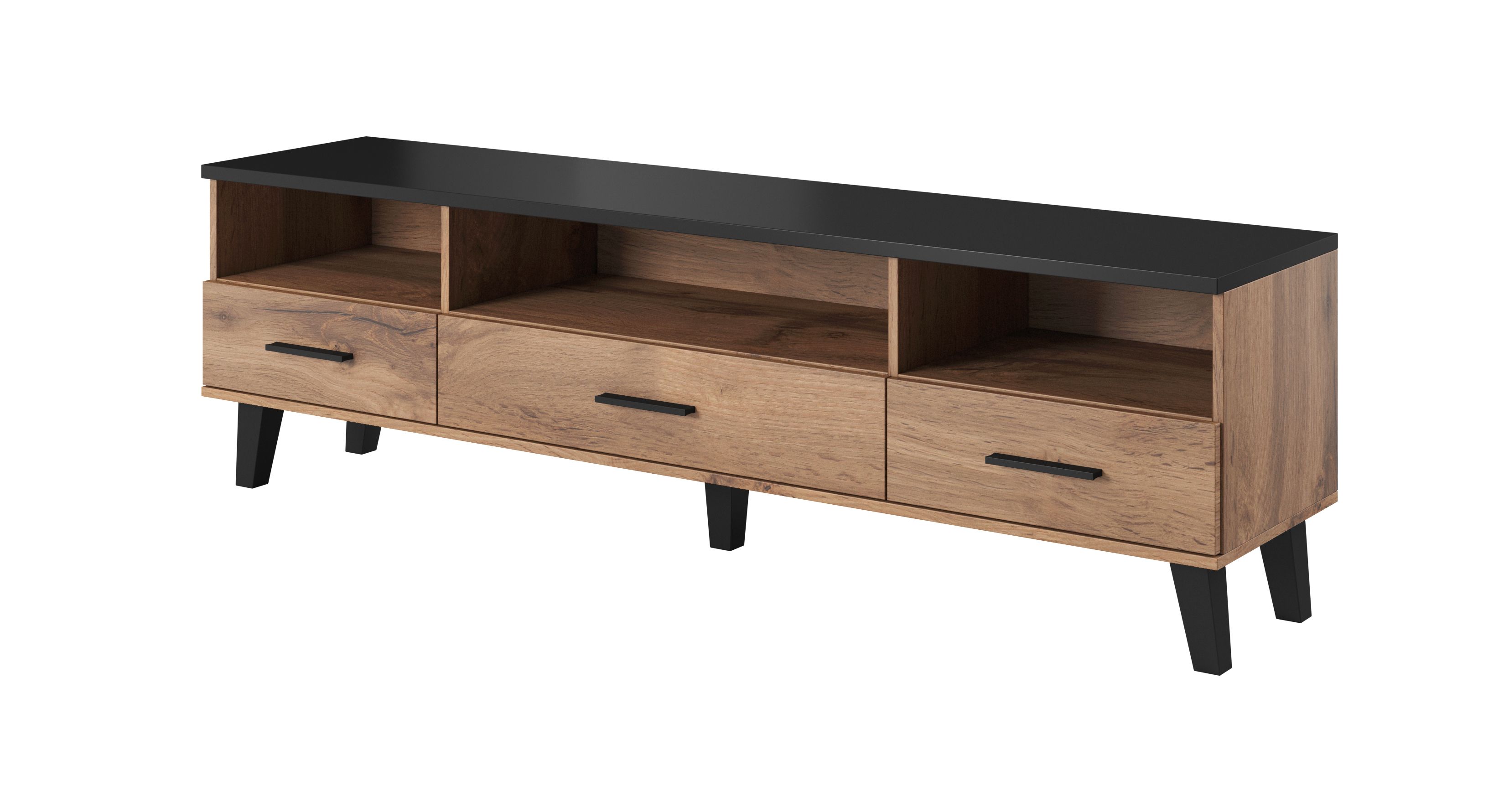 Cama RTV stand LOTTA 180cm wotan oak + mat black_1