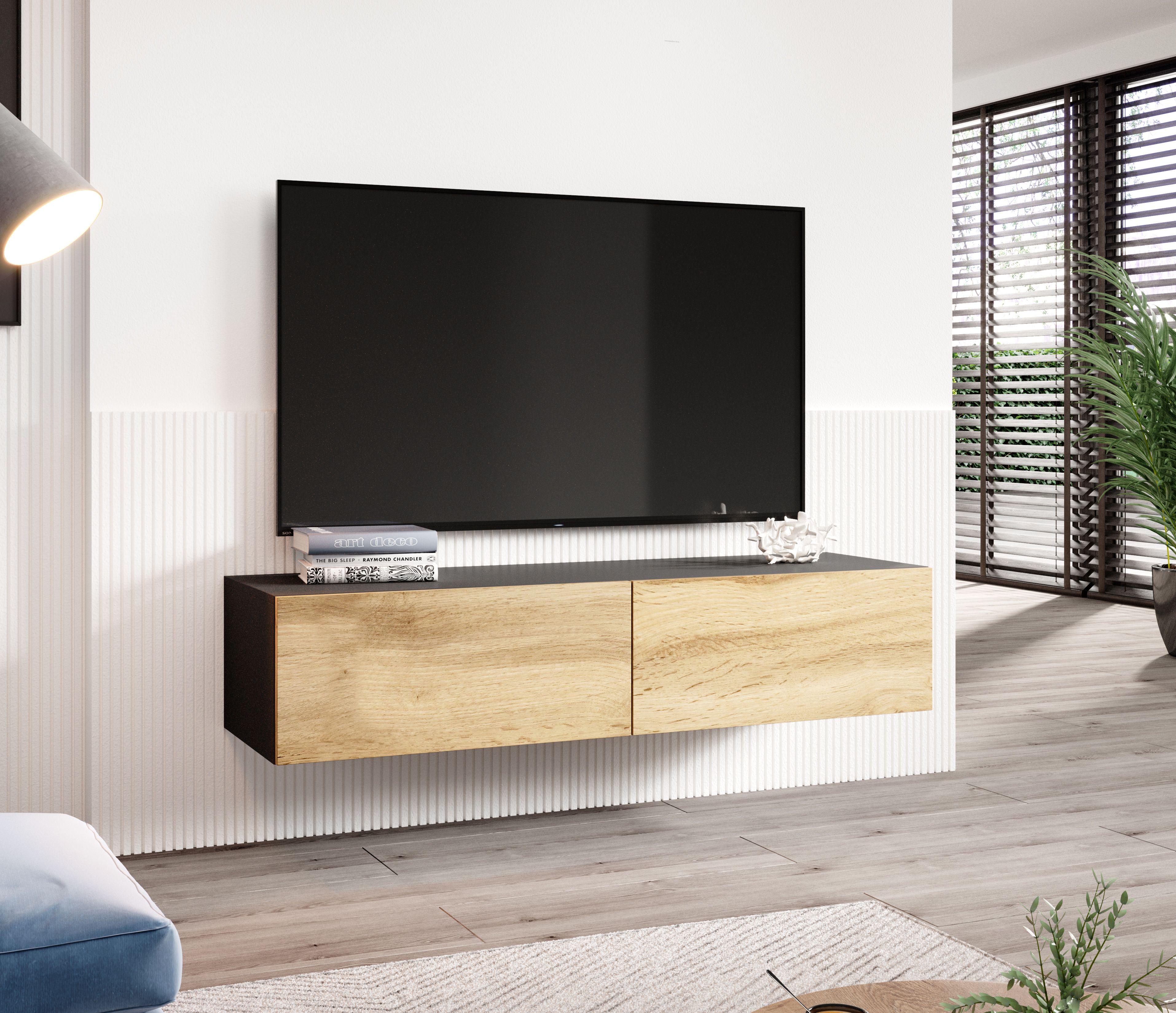 Cama TV stand VIGO 140 30/140/40 black/wotan oak_3