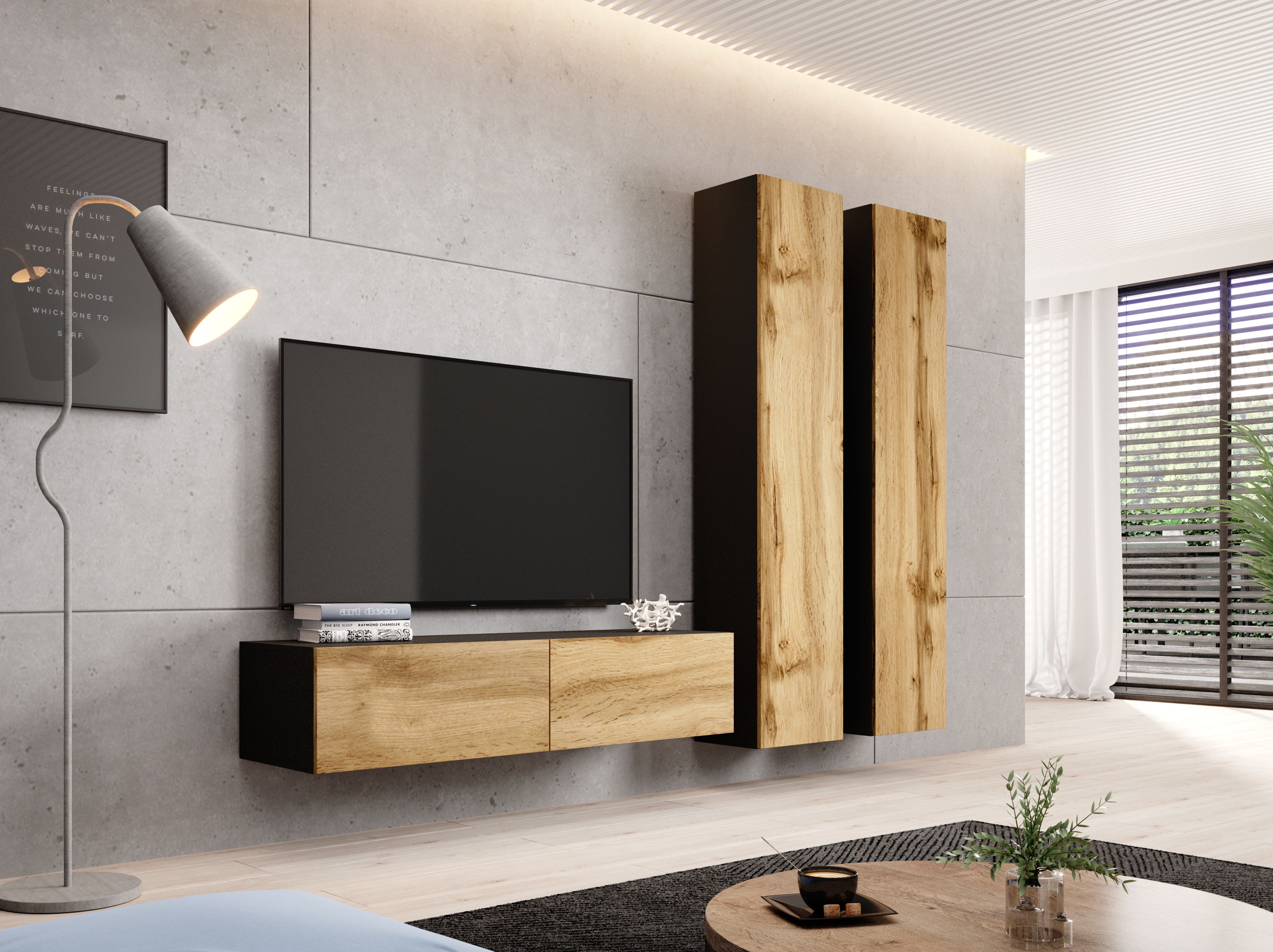 Cama TV stand VIGO 140 30/140/40 black/wotan oak_4