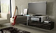 Cama TV cabinet SIGMA 3 180 black/black gloss + biały_1