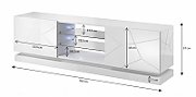 Cama TV cabinet QIU 160 MDF white gloss/white gloss_3