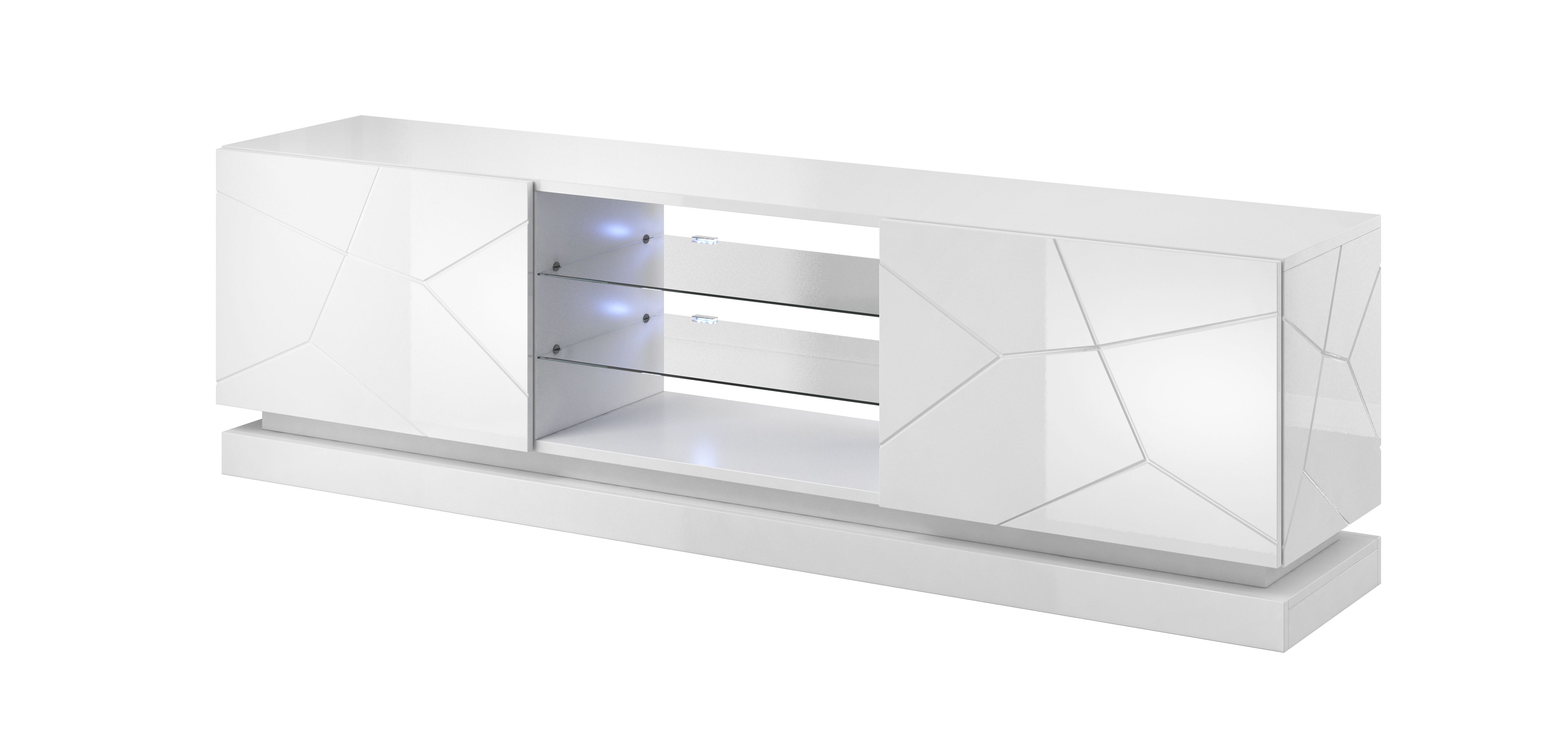 Cama TV cabinet QIU 200 MDF white gloss/white gloss_2