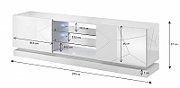 Cama TV cabinet QIU 200 MDF white gloss/white gloss_3