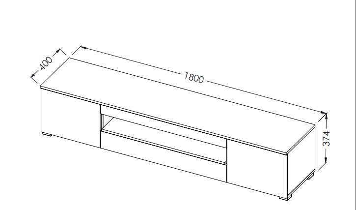 Cama TV stand VIVA 180 white/white gloss + black_3