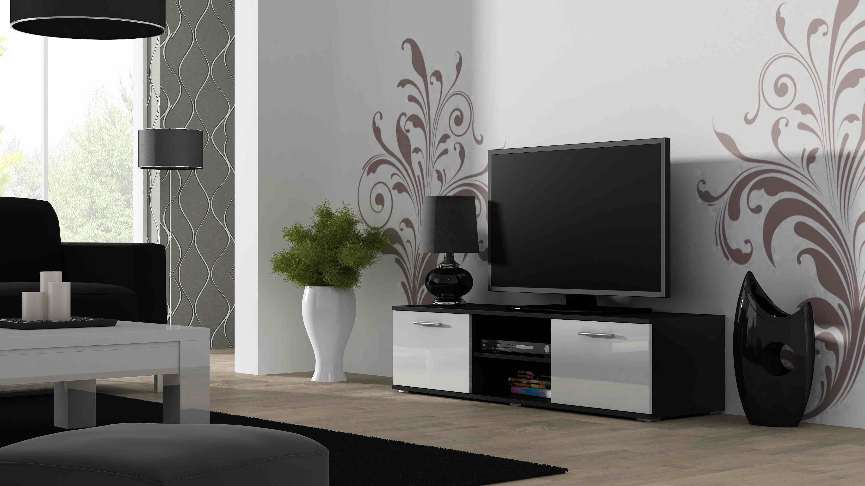 Cama TV stand SOHO 140 black/white gloss_1