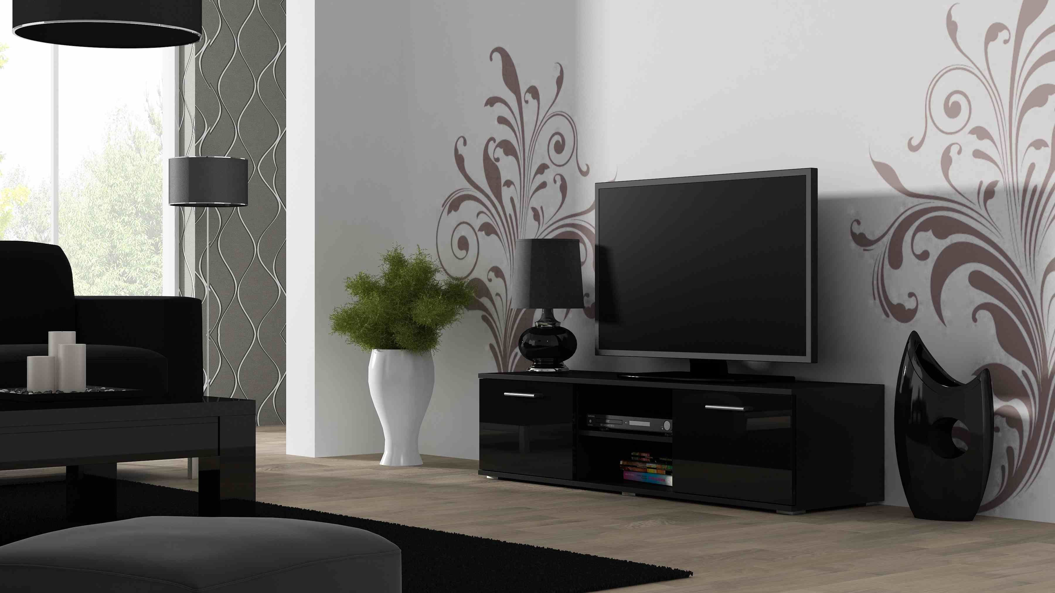 Cama TV stand SOHO 140 black/black gloss_1