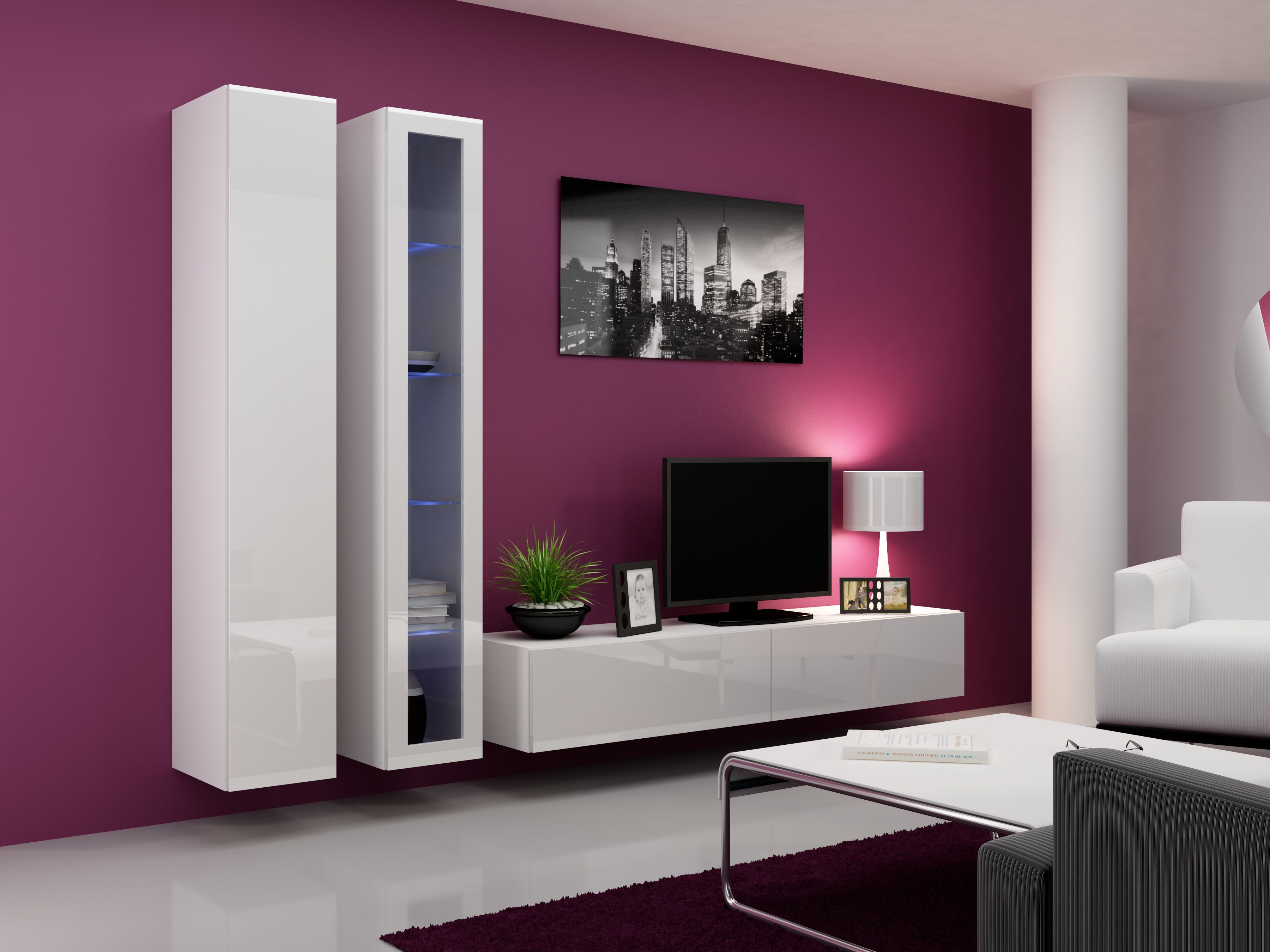 Cama TV Stand VIGO '180' 30/180/40 white/white gloss_13