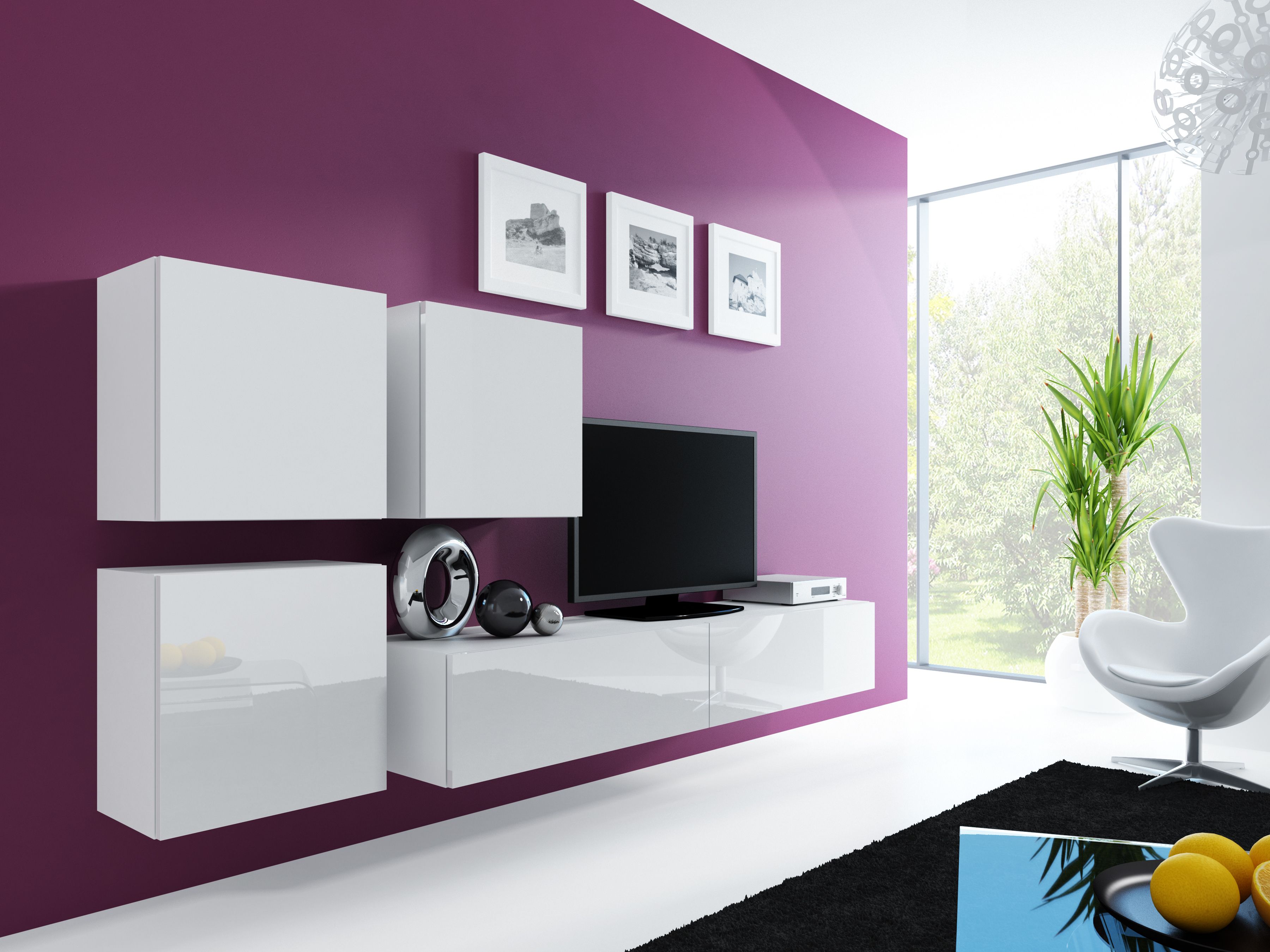 Cama TV Stand VIGO '180' 30/180/40 white/white gloss_10