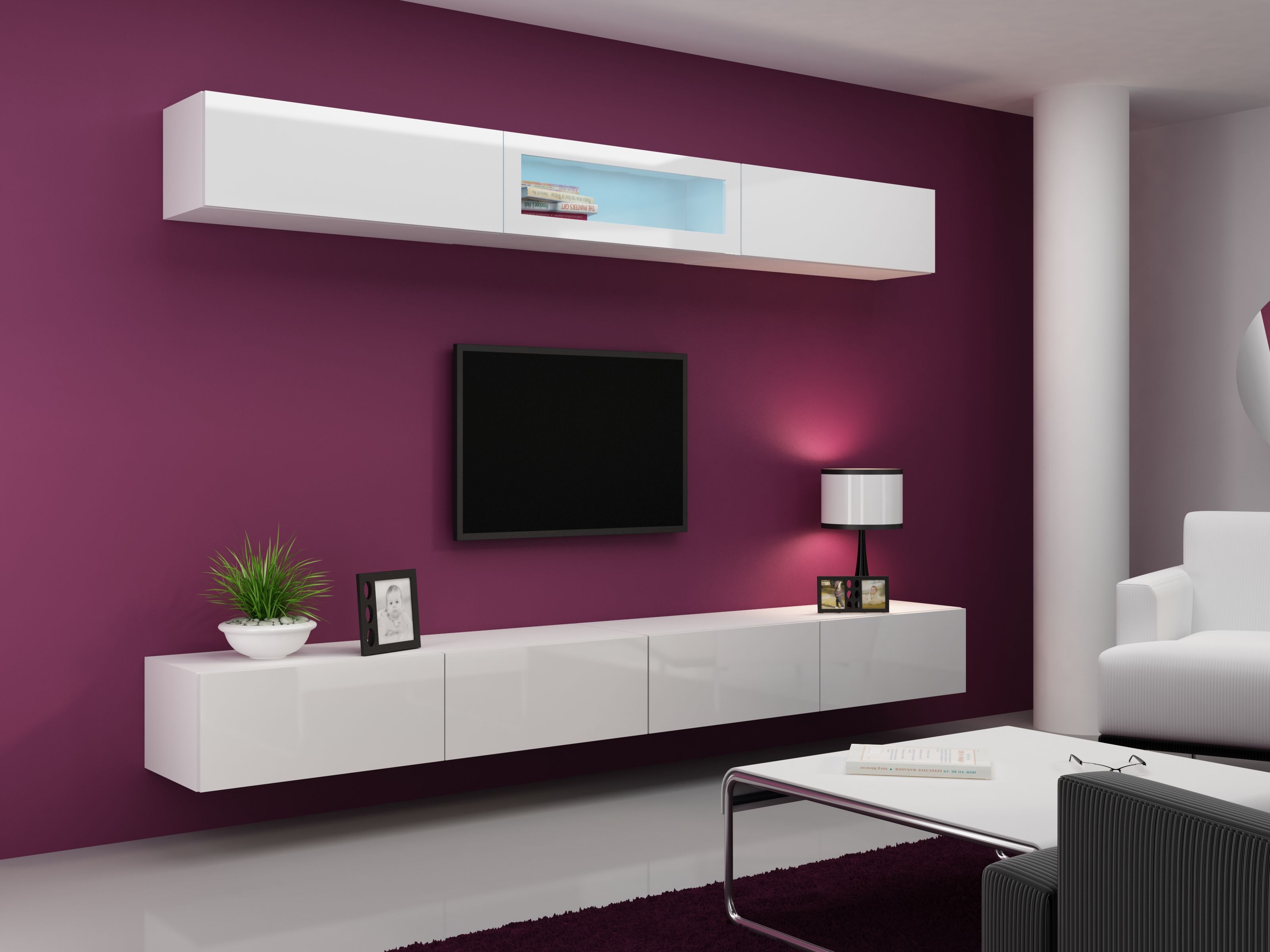 Cama TV stand VIGO 140 30/140/40 white/white gloss_8