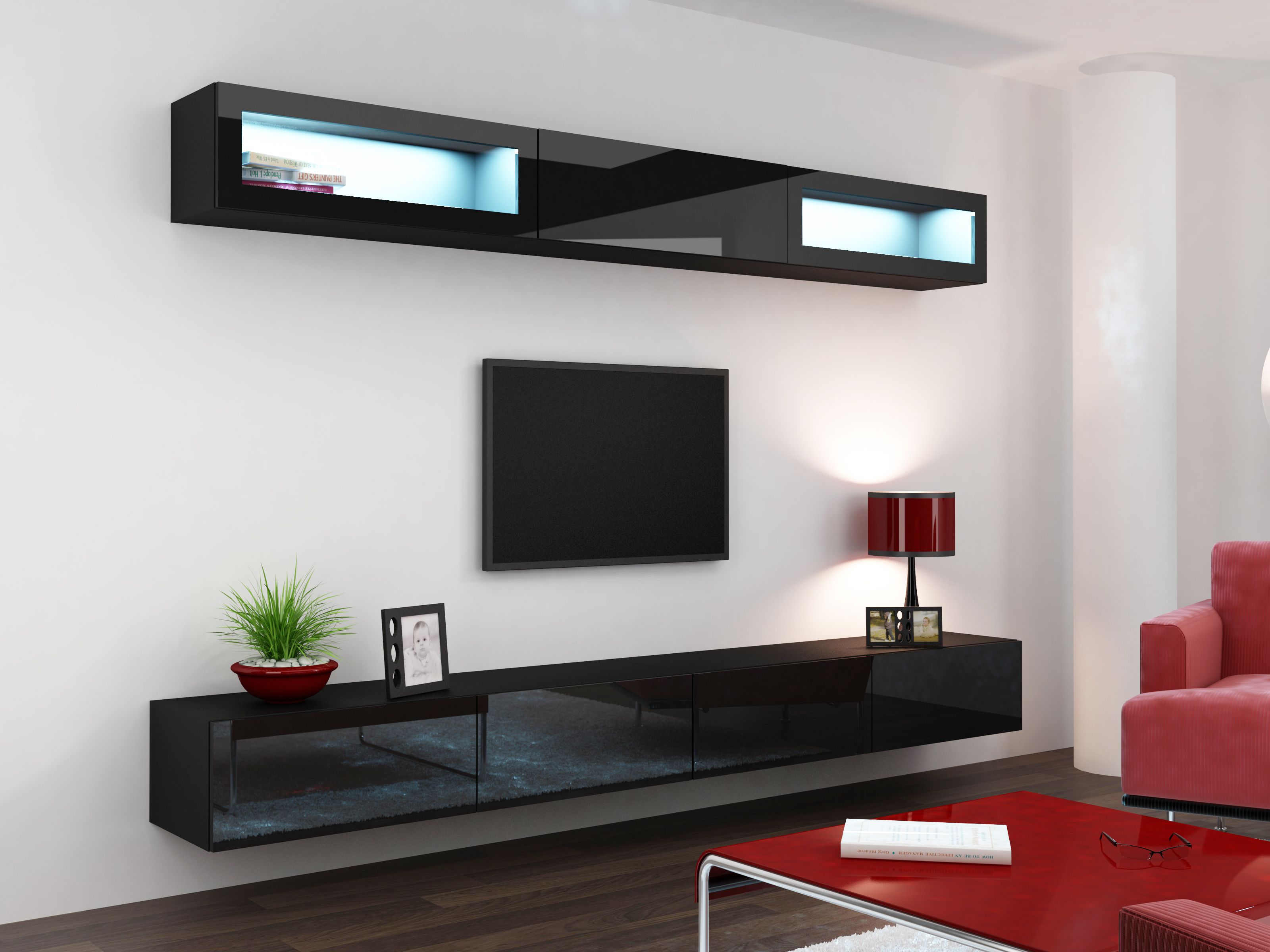 Cama TV stand VIGO 140 30/140/40 black/black gloss_12