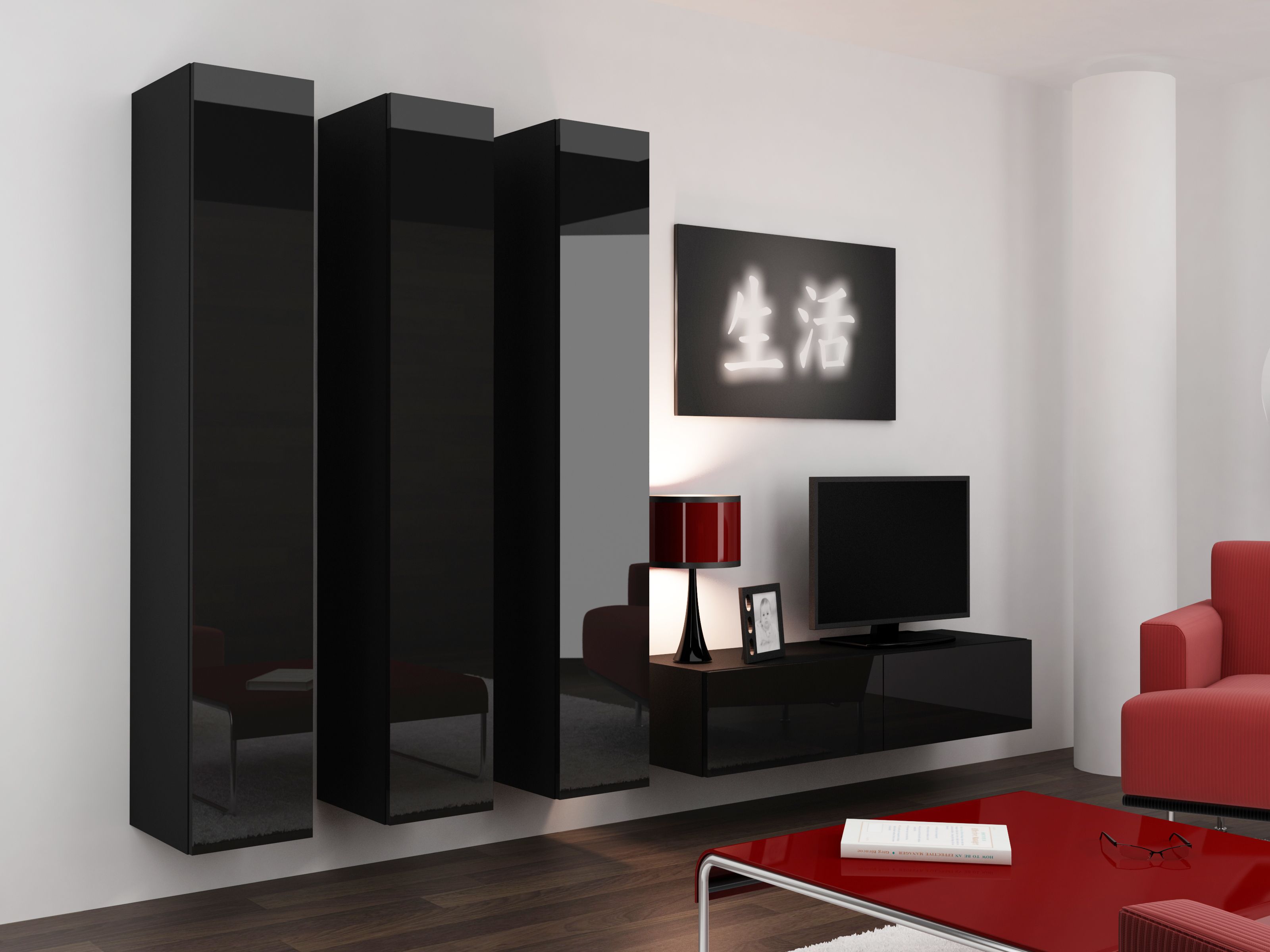 Cama TV stand VIGO 140 30/140/40 black/black gloss_13