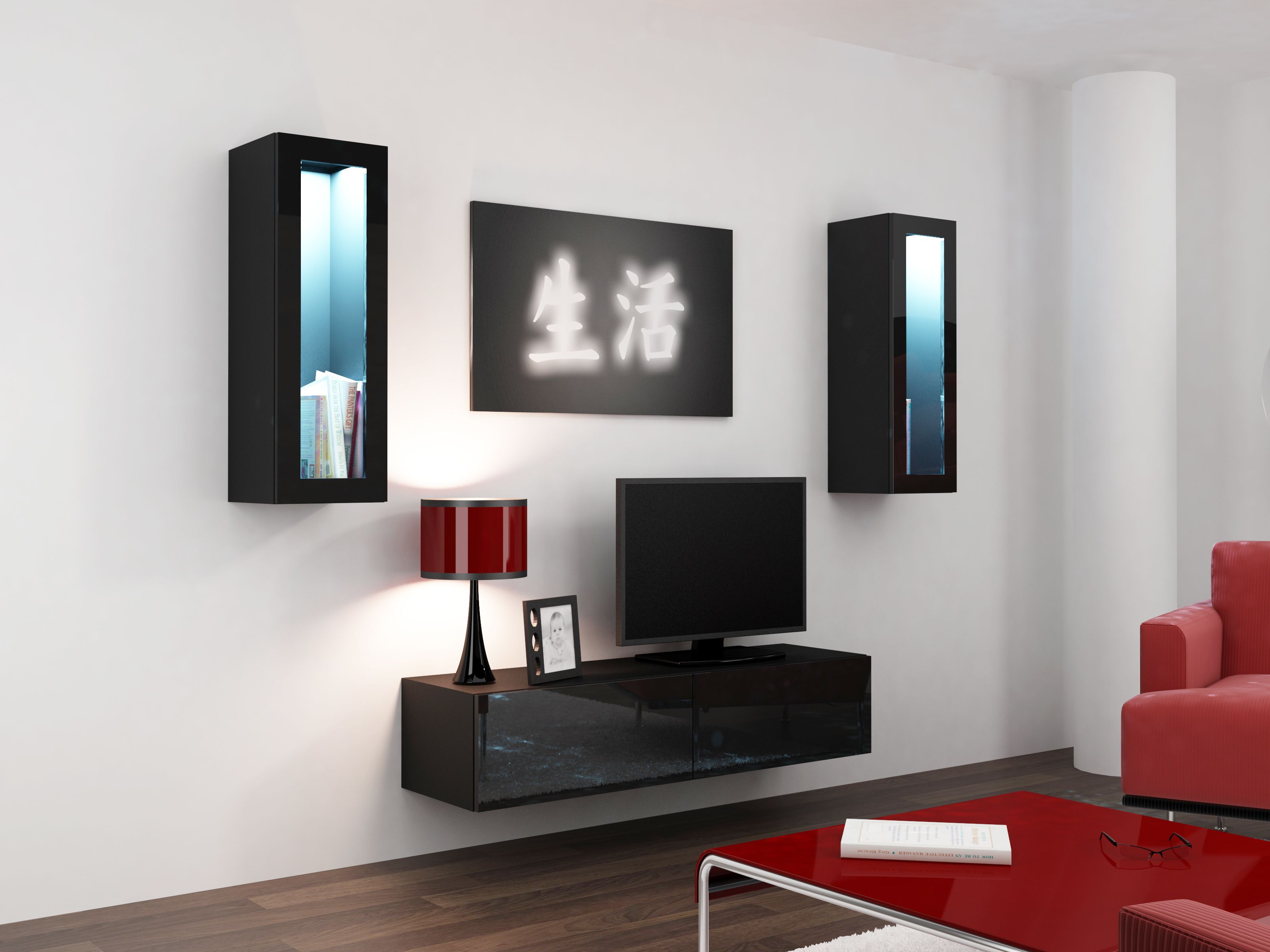 Cama TV stand VIGO 140 30/140/40 black/black gloss_3