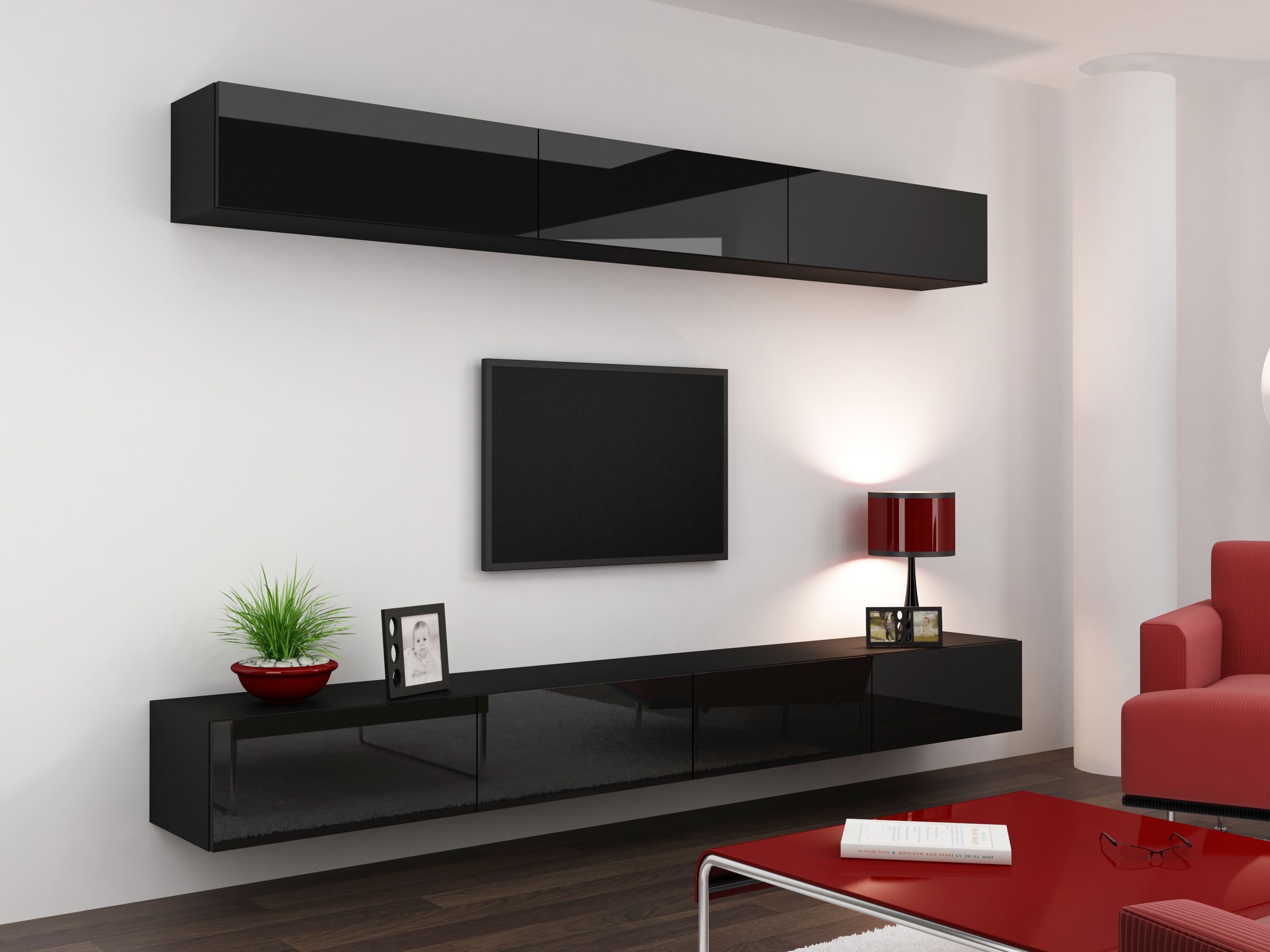 Cama TV stand VIGO 140 30/140/40 black/black gloss_10