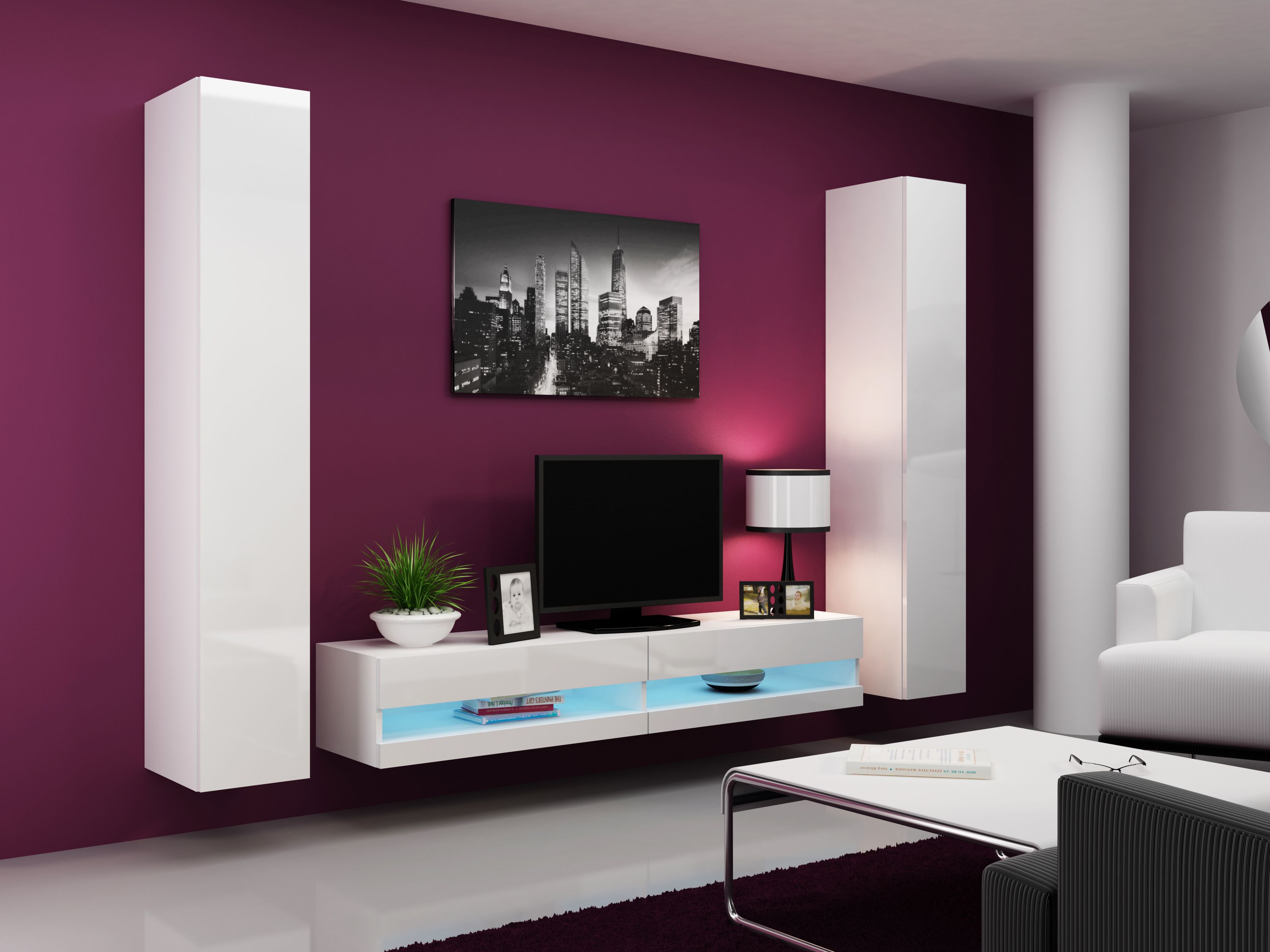 Cama TV stand VIGO NEW 30/180/40 white/white gloss_4