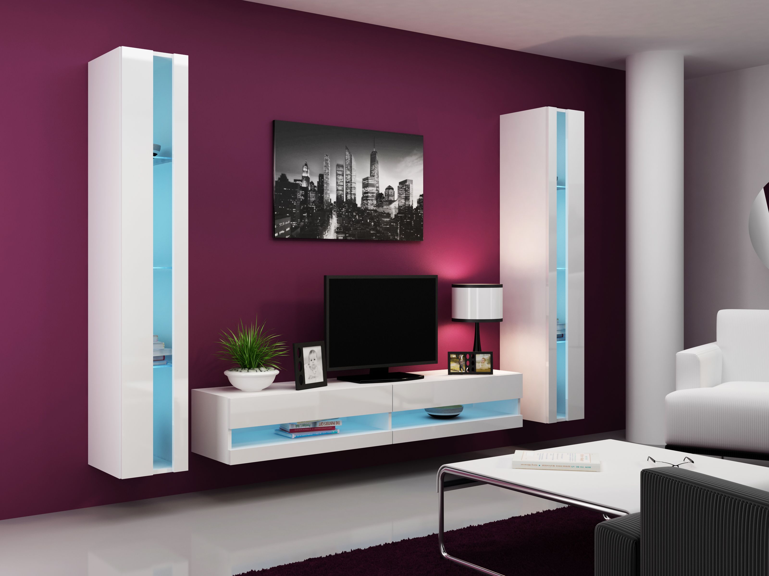 Cama TV stand VIGO NEW 30/180/40 white/white gloss_5