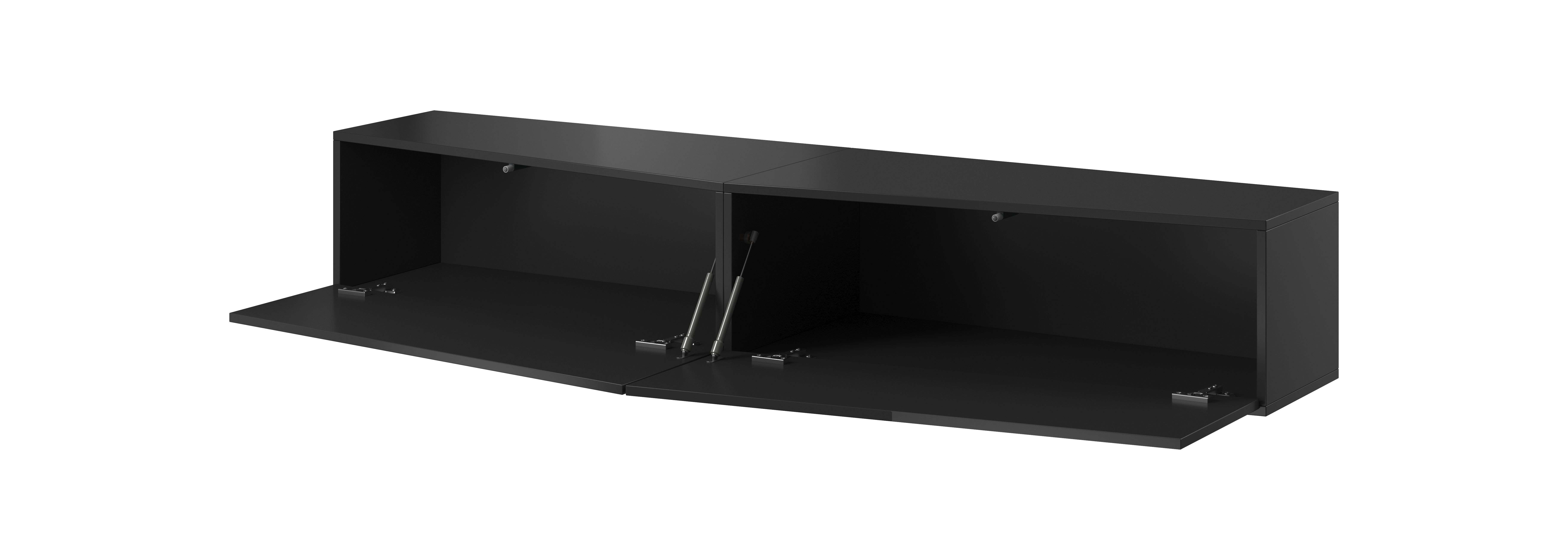 Cama TV stand VIGO SLANT 180cm (2x90) black/black gloss_1
