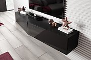 Cama TV stand VIGO SLANT 180cm (2x90) black/black gloss_2