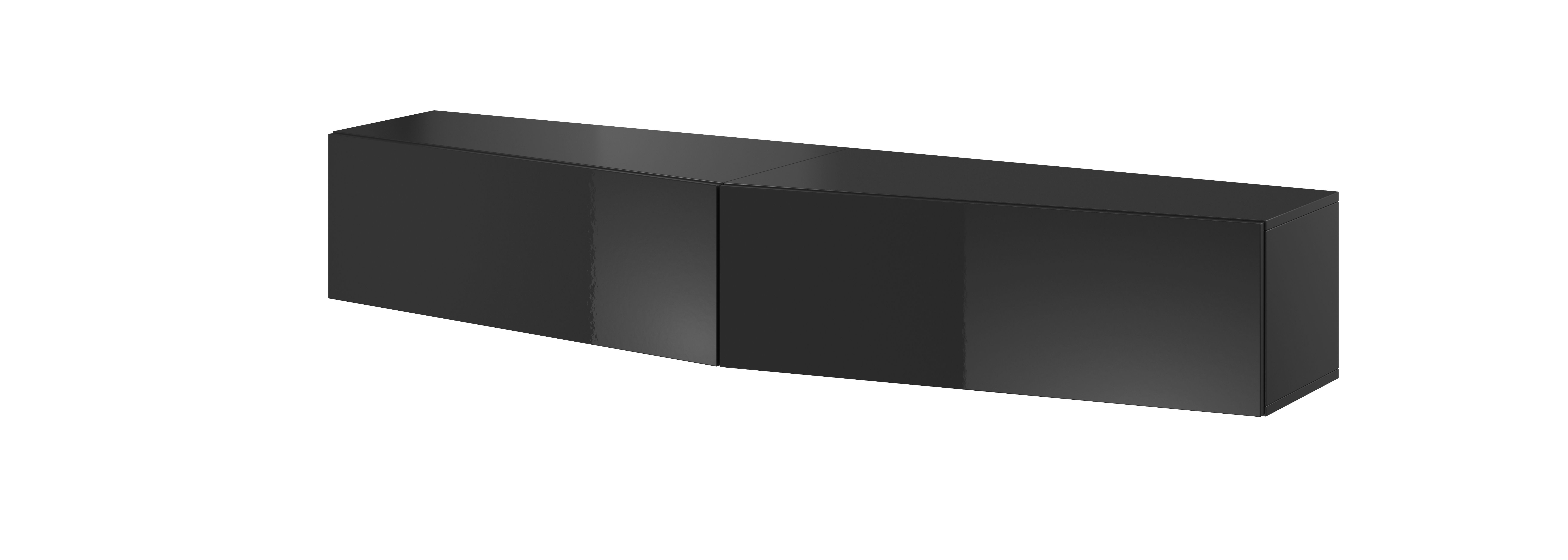 Cama TV stand VIGO SLANT 180cm (2x90) black/black gloss_4