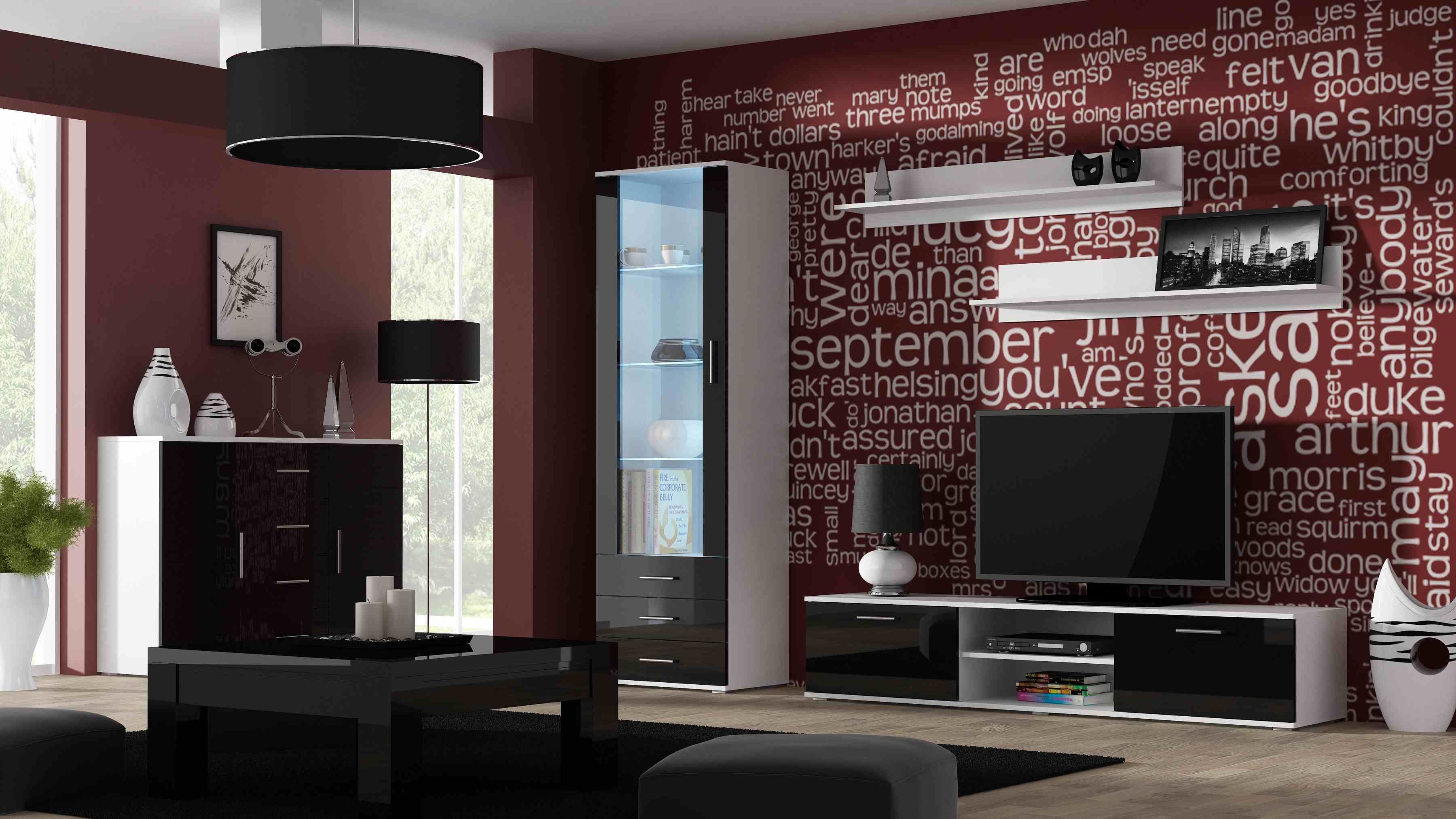 Cama TV stand SOHO 180 white/black gloss_2