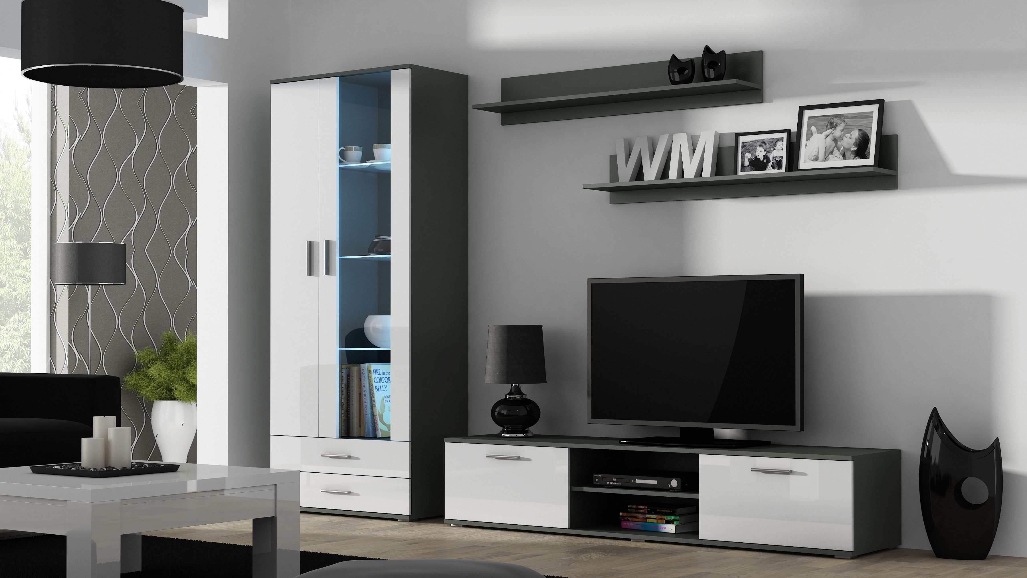 Cama TV stand SOHO 180 grey/white gloss_5