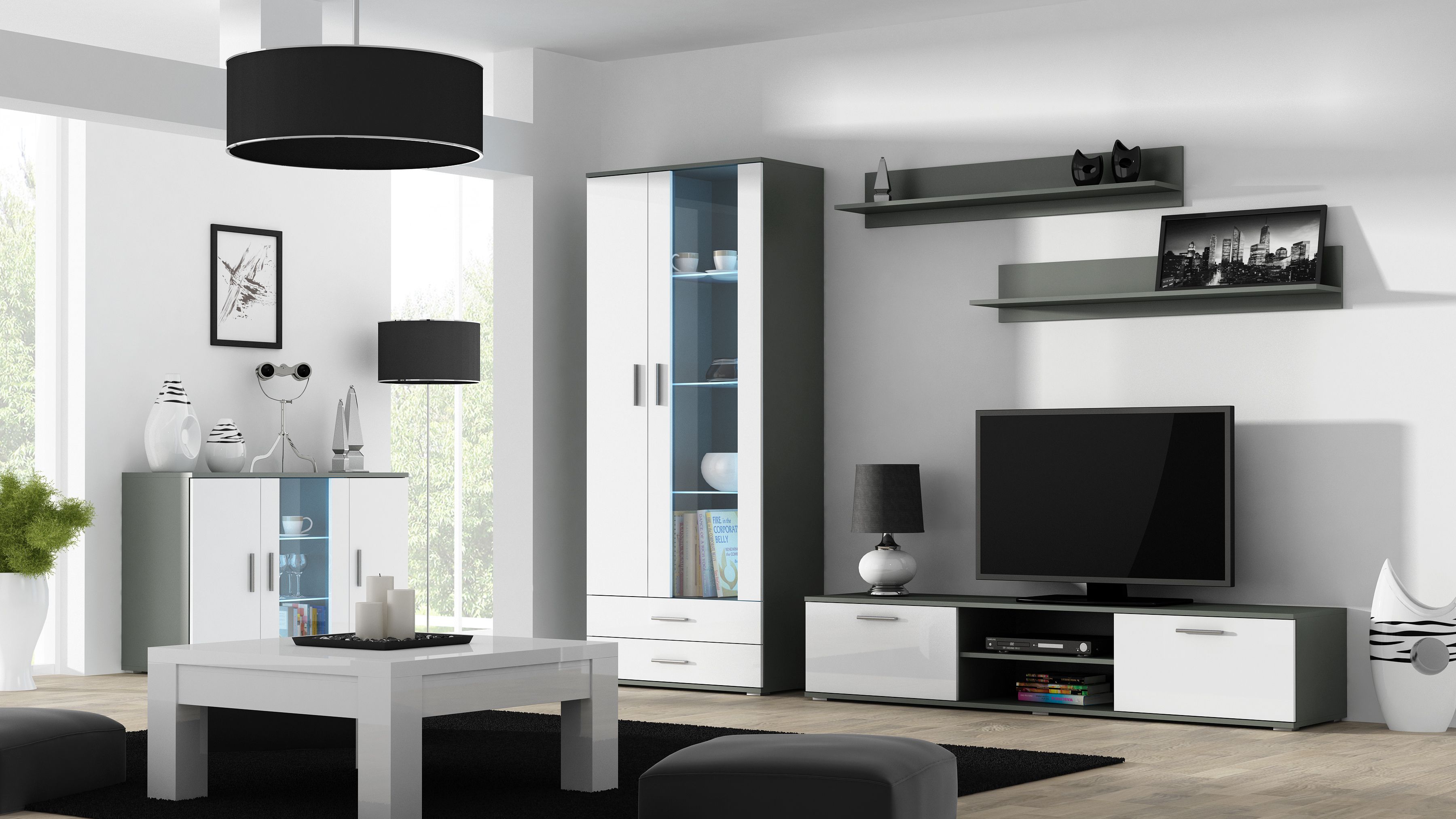 Cama TV stand SOHO 180 grey/white gloss_6