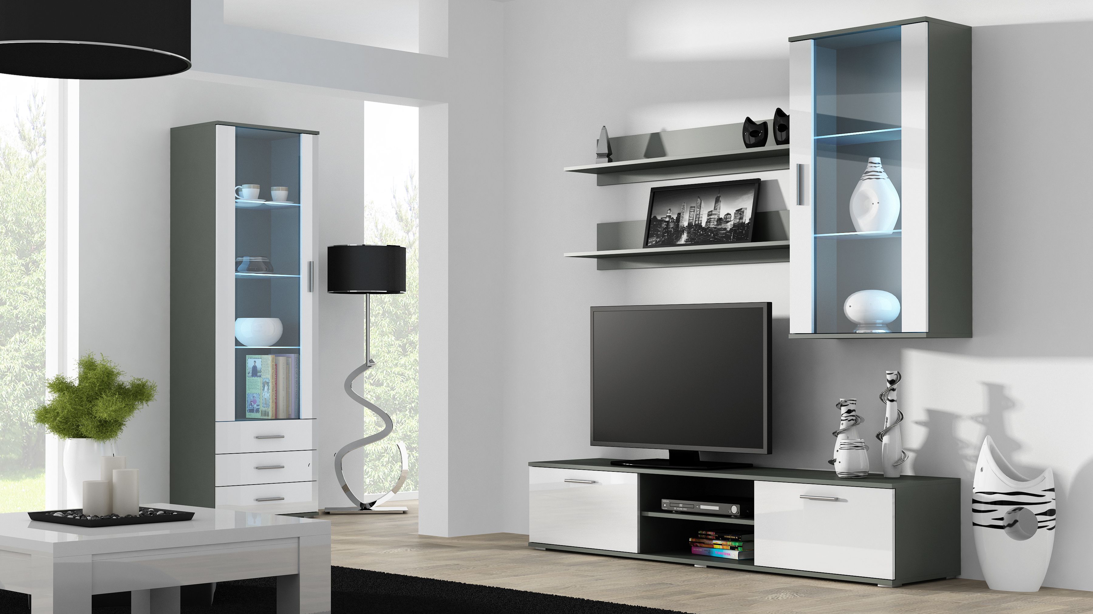 Cama TV stand SOHO 180 grey/white gloss_7