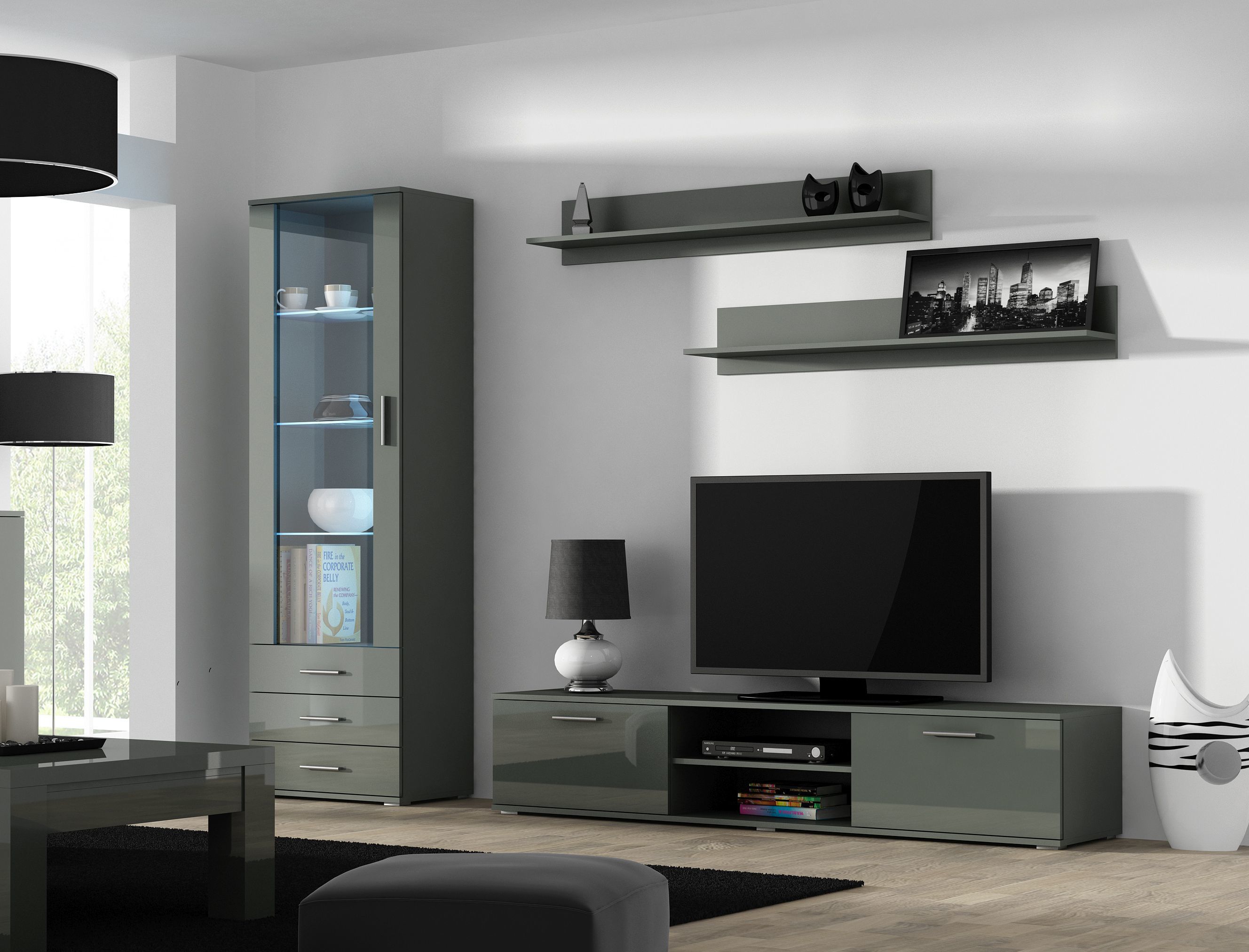 Cama TV stand SOHO 180 grey/grey gloss_3