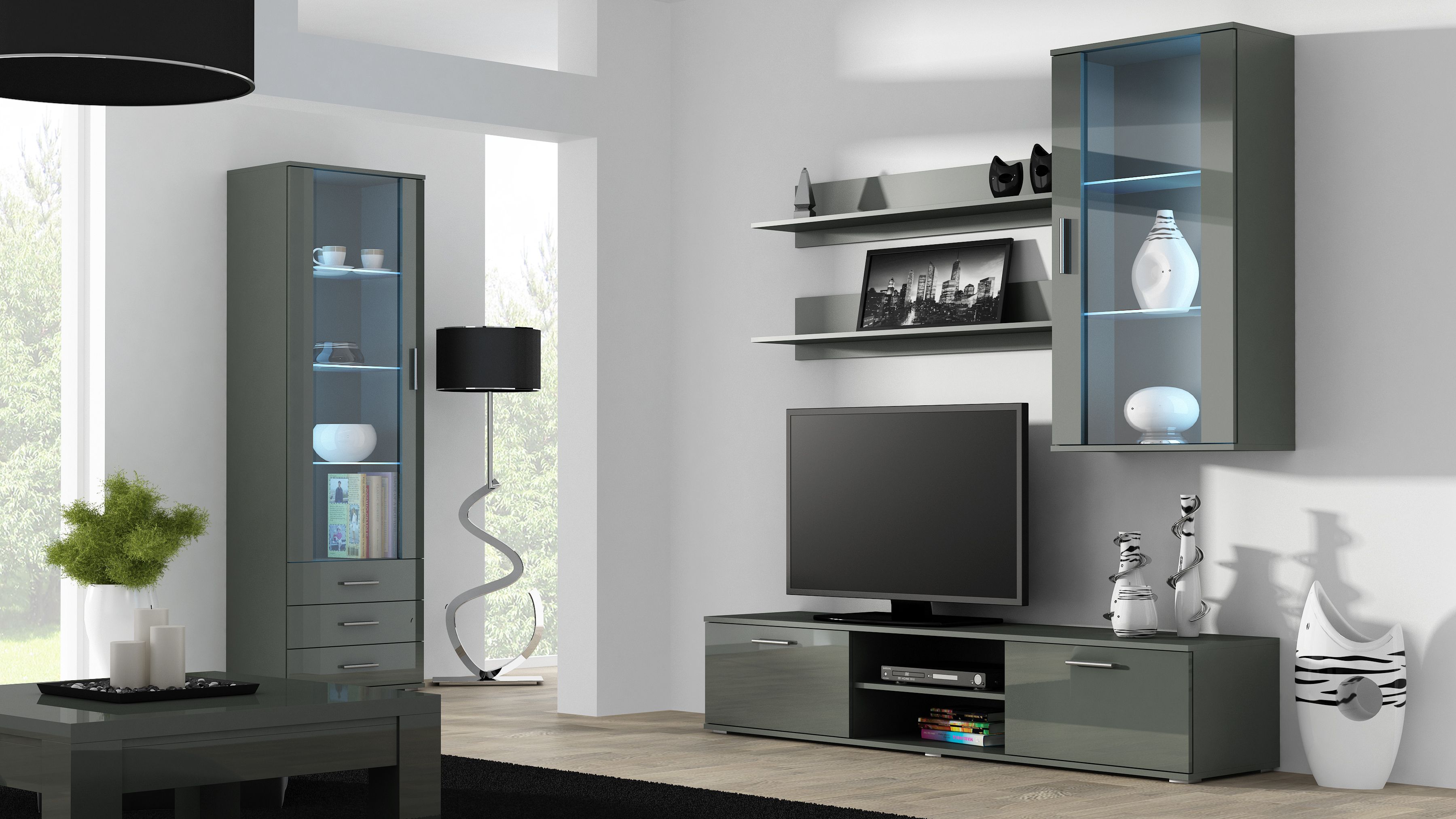 Cama TV stand SOHO 180 grey/grey gloss_7