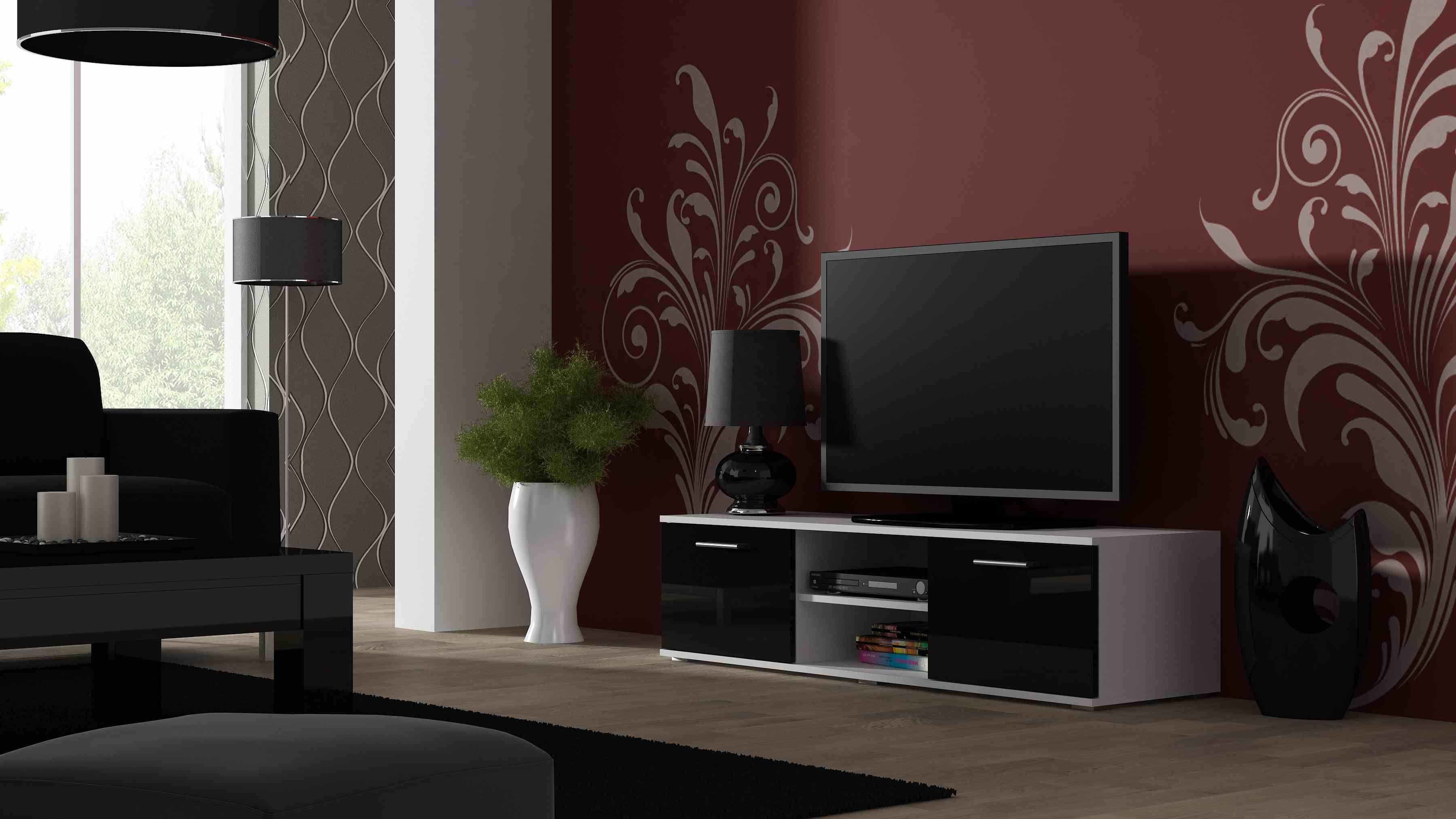 Cama TV stand SOHO 140 white/black gloss_1
