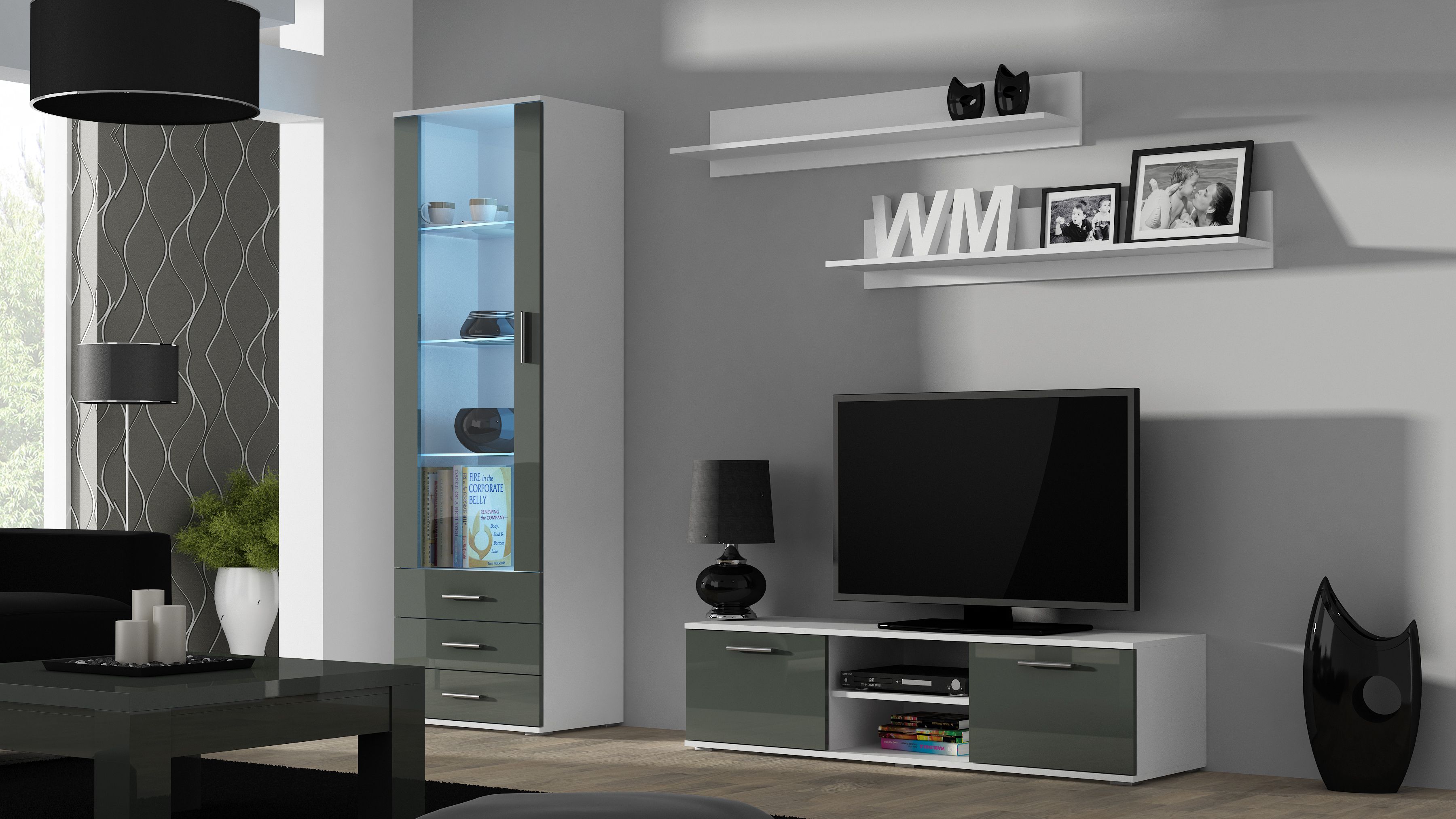 Cama TV stand SOHO 140 white/grey gloss_2