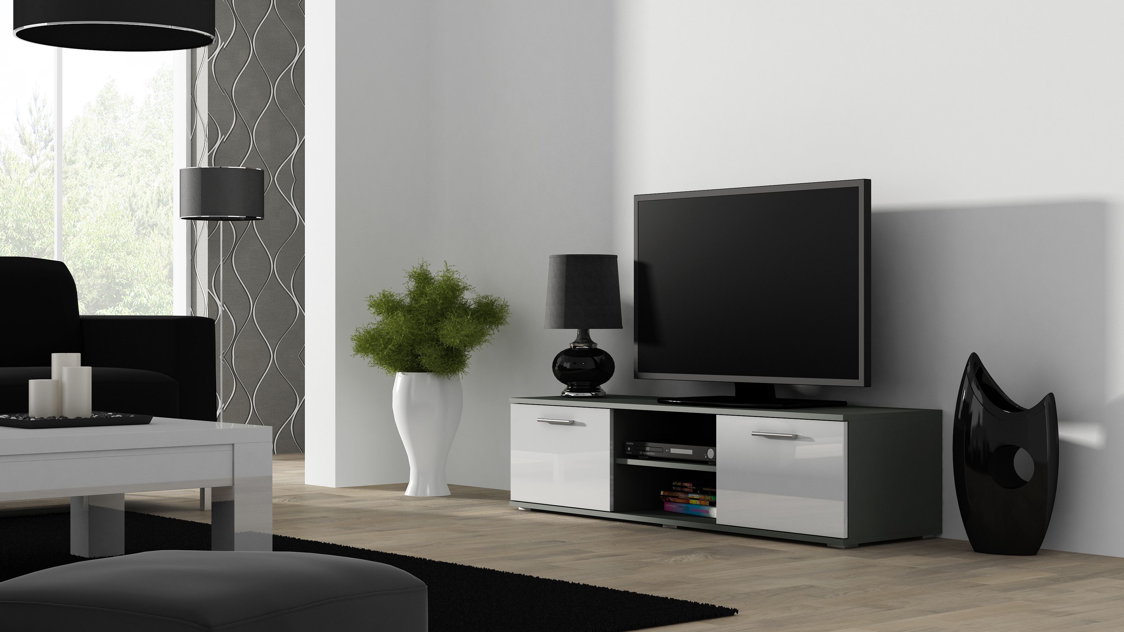 Cama TV stand SOHO 140 grey/white gloss_1