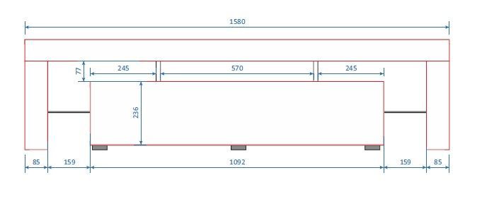 Cama TV stand TORO 158 grey/white gloss_2