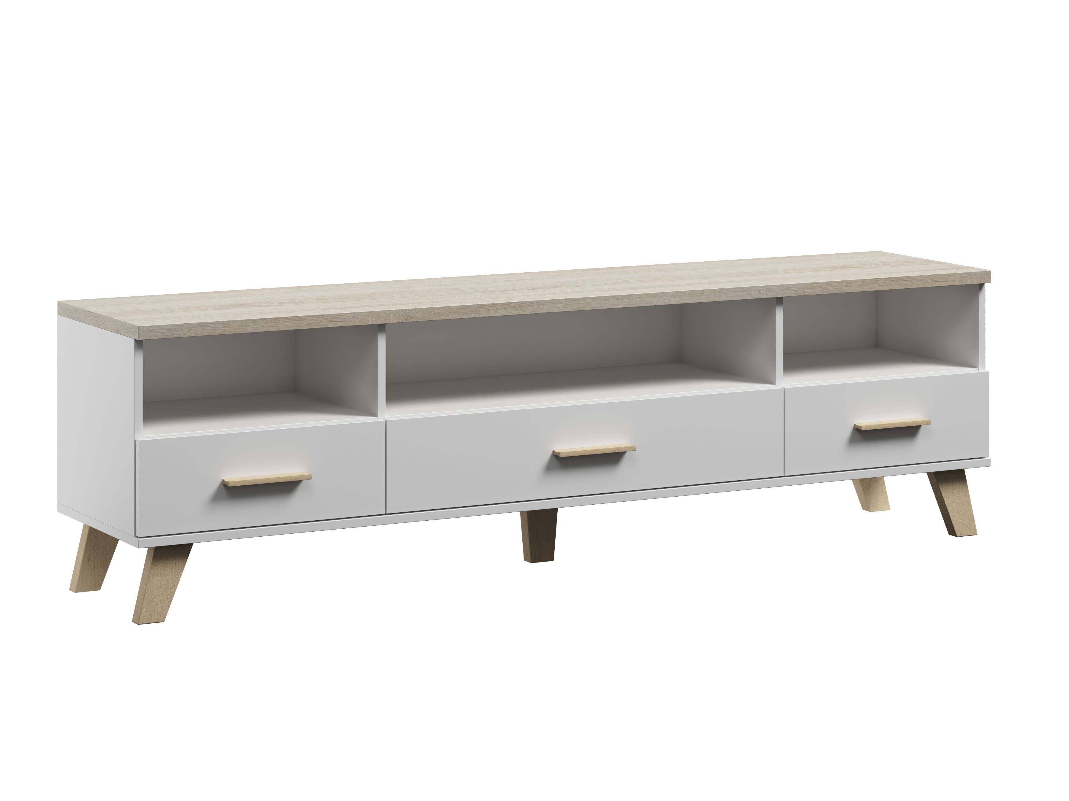 Cama RTV stand LOTTA 180cm white + sonoma oak_2