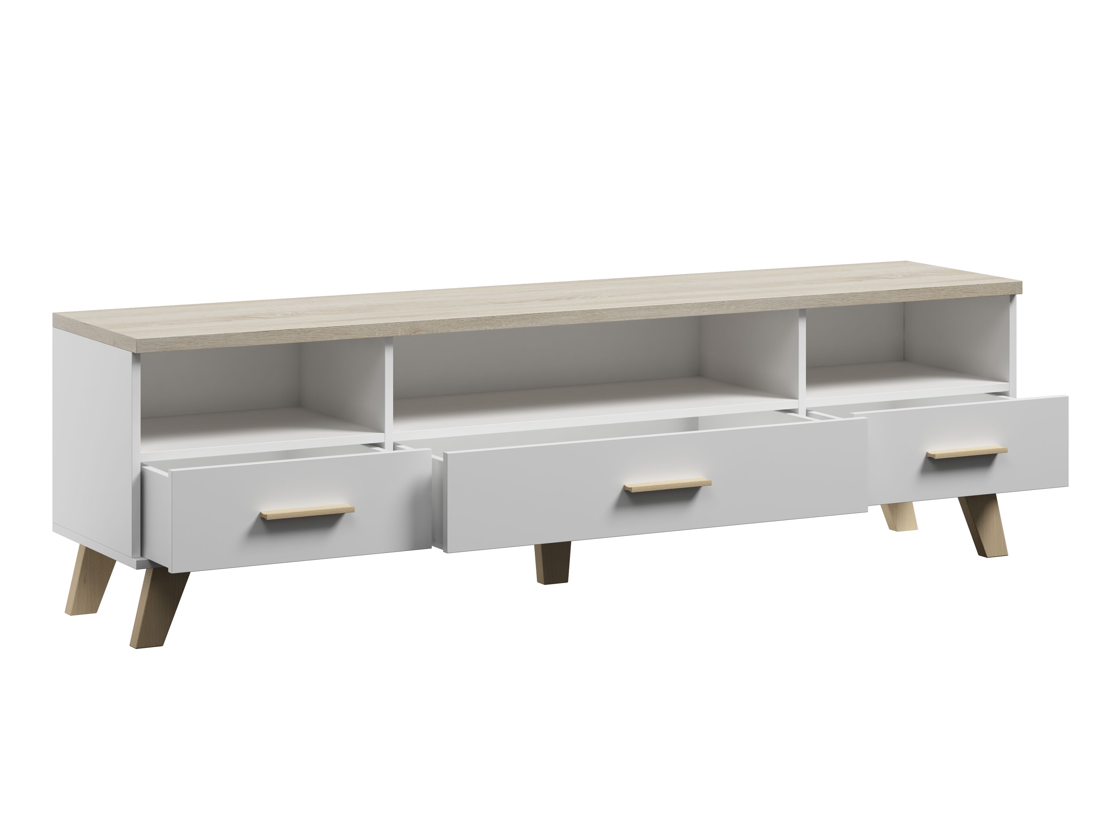 Cama RTV stand LOTTA 180cm white + sonoma oak_3