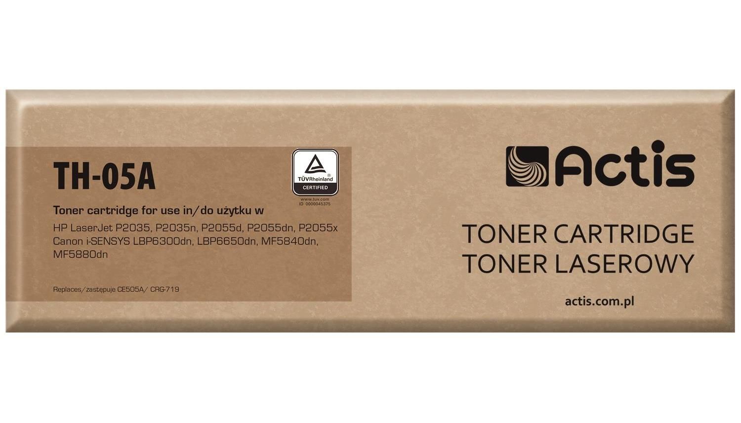 Actis TH-05A toner for HP printer; HP 05A CE505A, Canon CRG-719 replacement; Standard; 2300 pages; black_1