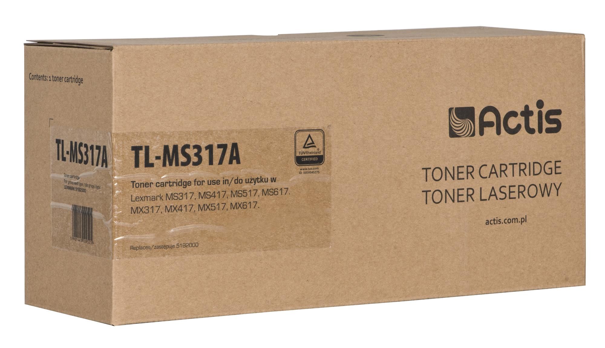 Actis TL-MS317A toner for Lexmark printer; Lexmark 51B2000 replacement; Standard; 2500 pages; black_1