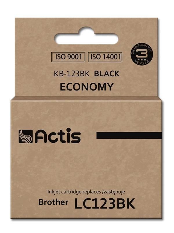 Actis KB-123Bk ink for Brother printer; Brother LC123BK/LC121BK replacement; Standard; 10 ml; black_1