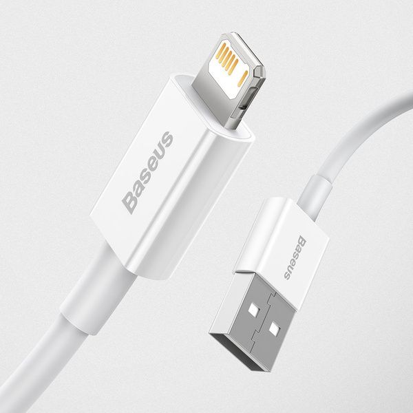 CABLU alimentare si date Baseus Superior, Fast Charging Data Cable pt. smartphone, USB la Lightning Iphone 2.4A, 0.25m, alb 