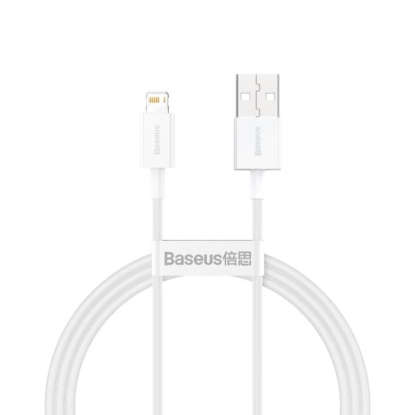 CABLU alimentare si date Baseus Superior, Fast Charging Data Cable pt. smartphone, USB la Lightning Iphone 2.4A, 1m, alb 