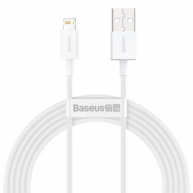 CABLU alimentare si date Baseus Superior, Fast Charging Data Cable pt. smartphone, USB la Lightning Iphone 2.4A, 2m, alb 