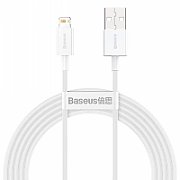 CABLU alimentare si date Baseus Superior, Fast Charging Data Cable pt. smartphone, USB la Lightning Iphone 2.4A, 2m, alb 