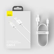 CABLU alimentare si date Baseus Superior, Fast Charging Data Cable pt. smartphone, USB la Lightning Iphone 2.4A, 2m, alb 