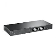Switch TP-Link TL-SX3008F, JetStream 16-Port 10GE SFP+ L2+ Managed, 16× 10GE SFP+ Slots, 1× RJ45 Console Port, 1× Micro-USB Console Port, Fanless, Rack Mountable,_2